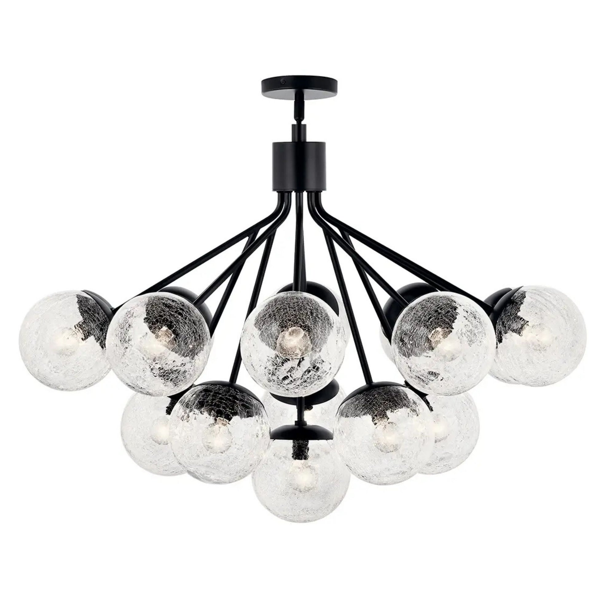 Kichler Lighting - Silvarious 38" 16 Light Chandelier, Black Finish, Crackle Glass | Bees Lighting