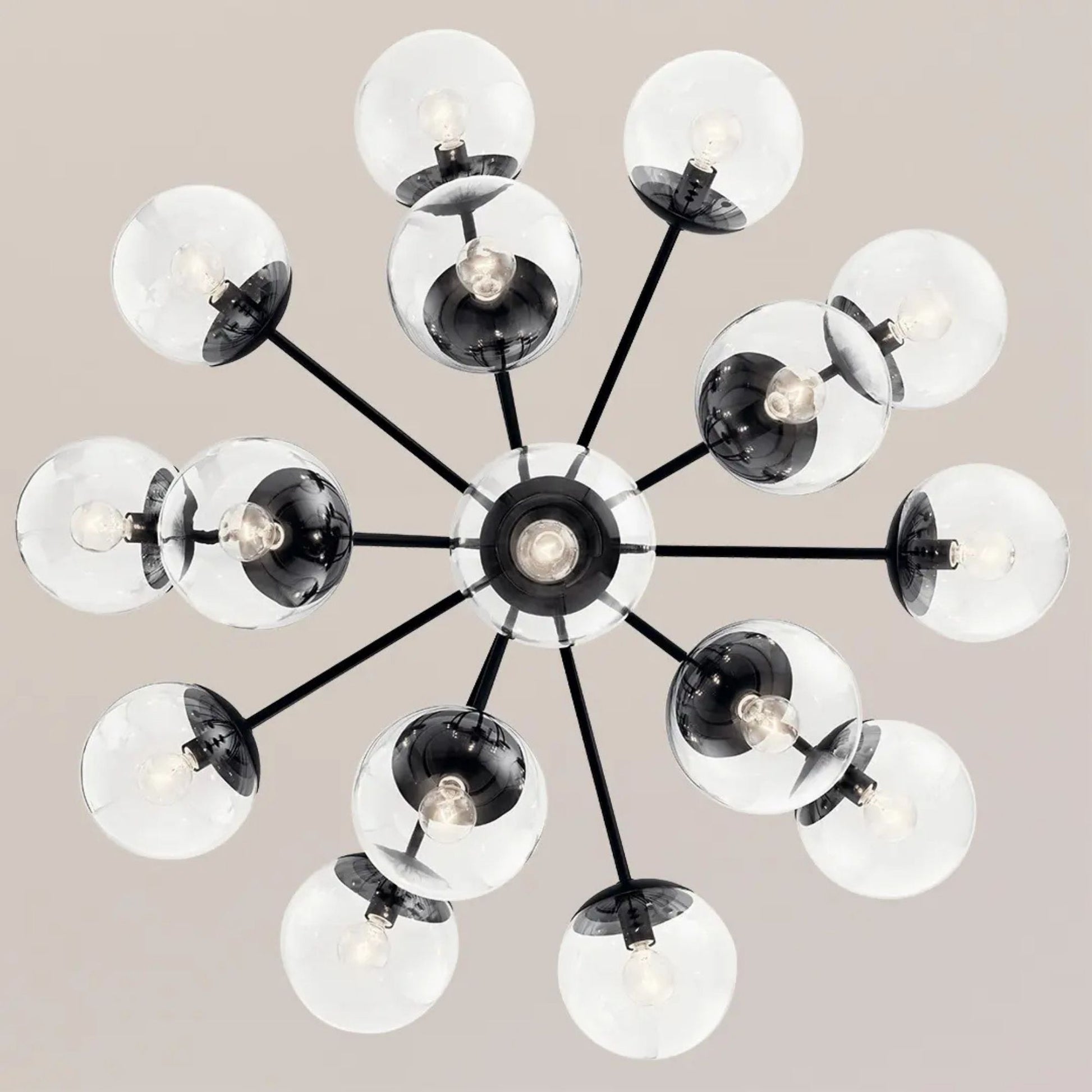 Kichler Lighting - Silvarious 38" 16 Light Chandelier, Black Finish, Clear Glass | Bees Lighting