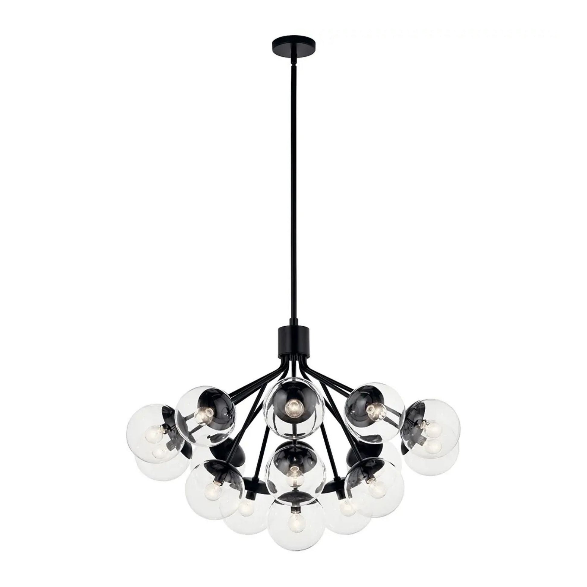 Kichler Lighting - Silvarious 38" 16 Light Chandelier, Black Finish, Clear Glass | Bees Lighting