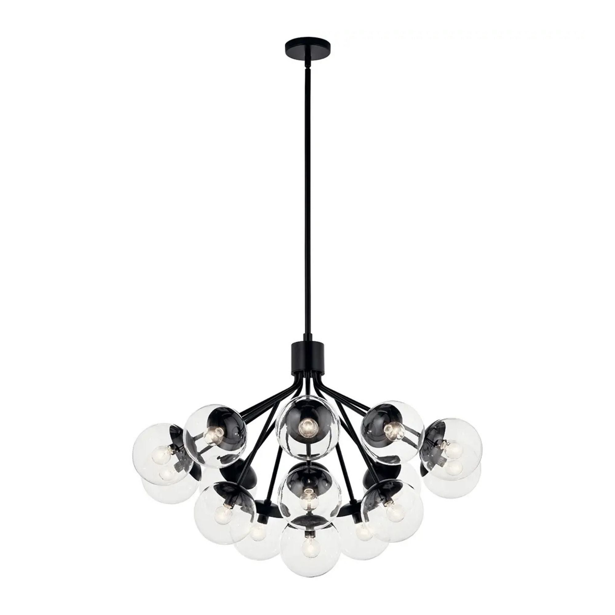 Kichler Lighting - Silvarious 38" 16 Light Chandelier, Black Finish, Clear Glass | Bees Lighting