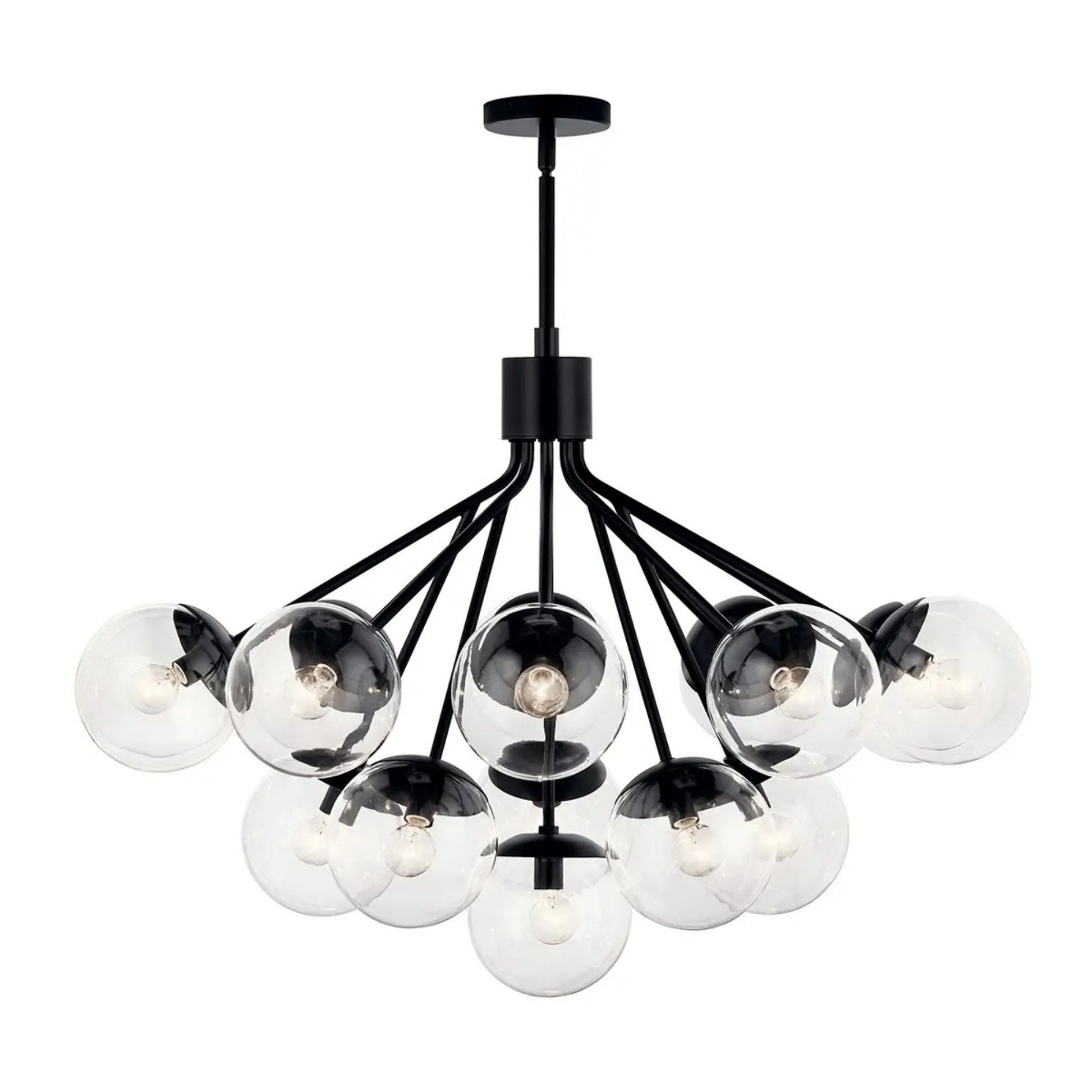 Kichler Lighting - Silvarious 38" 16 Light Chandelier, Black Finish, Clear Glass | Bees Lighting