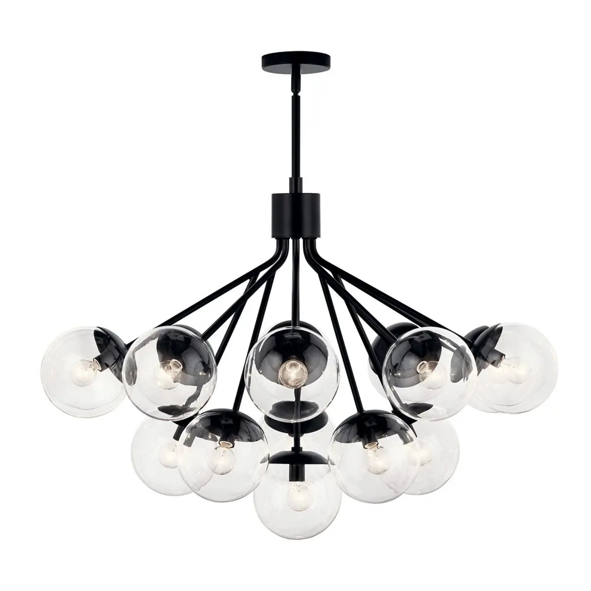 Kichler Lighting - Silvarious 38" 16 Light Chandelier, Black Finish, Clear Glass | Bees Lighting