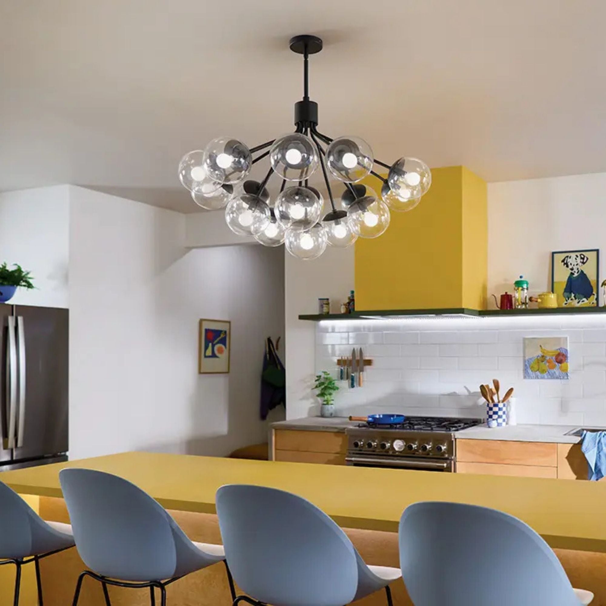 Kichler Lighting - Silvarious 38" 16 Light Chandelier, Black Finish, Clear Glass | Bees Lighting