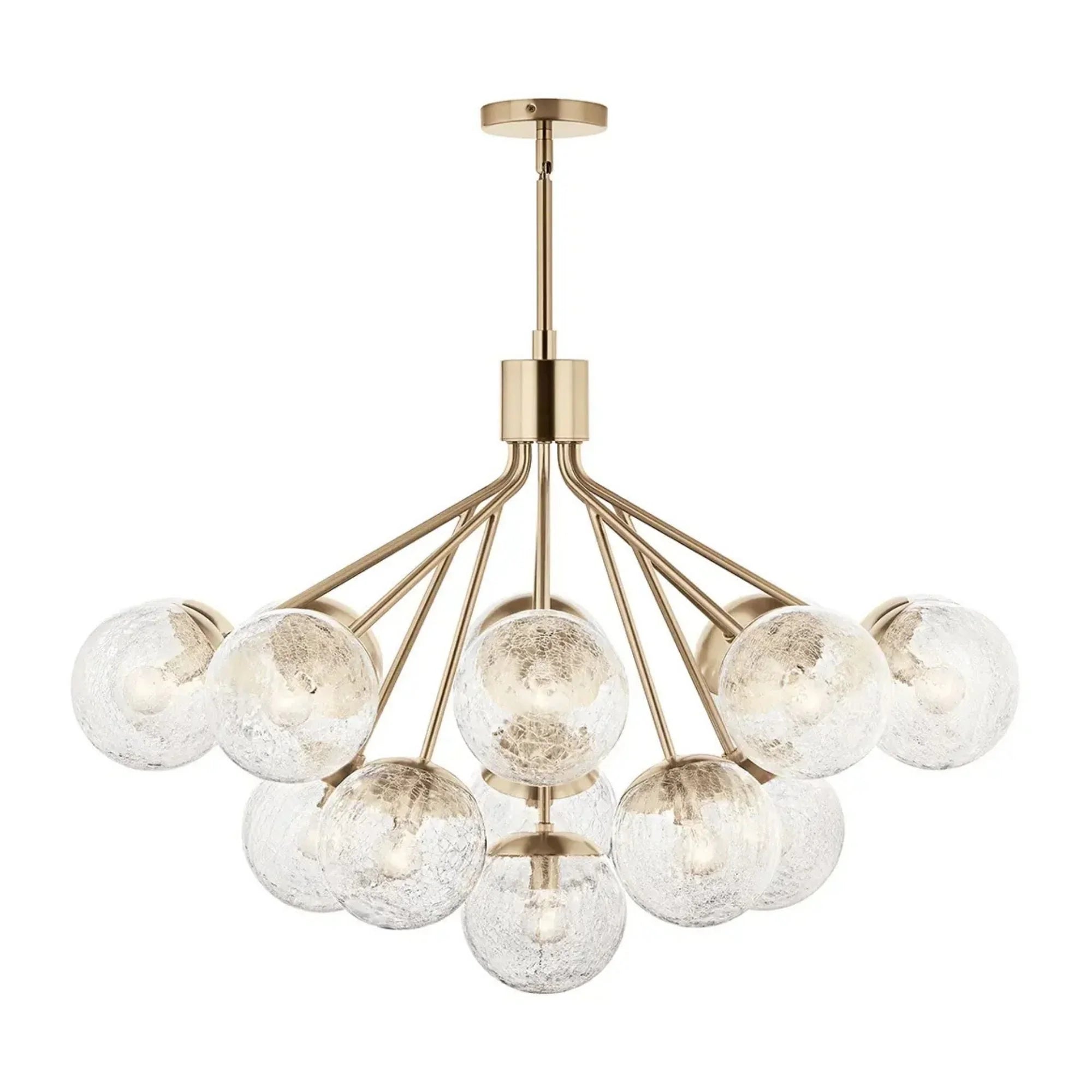 Kichler Lighting - Silvarious 38" 16 Light Chandelier, Champagne Bronze Finish, Crackle Glass | Bees Lighting