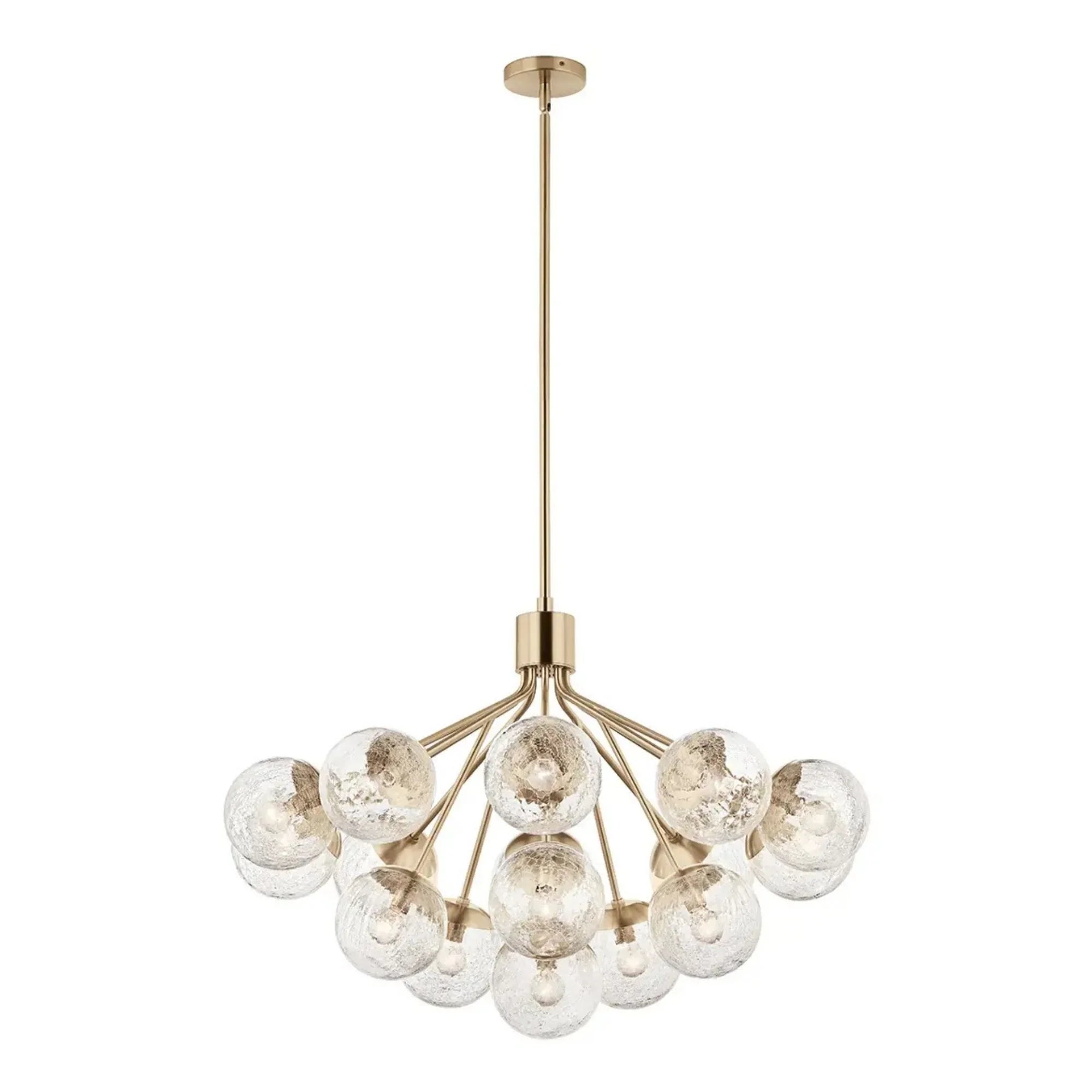 Kichler Lighting - Silvarious 38" 16 Light Chandelier, Champagne Bronze Finish, Crackle Glass | Bees Lighting