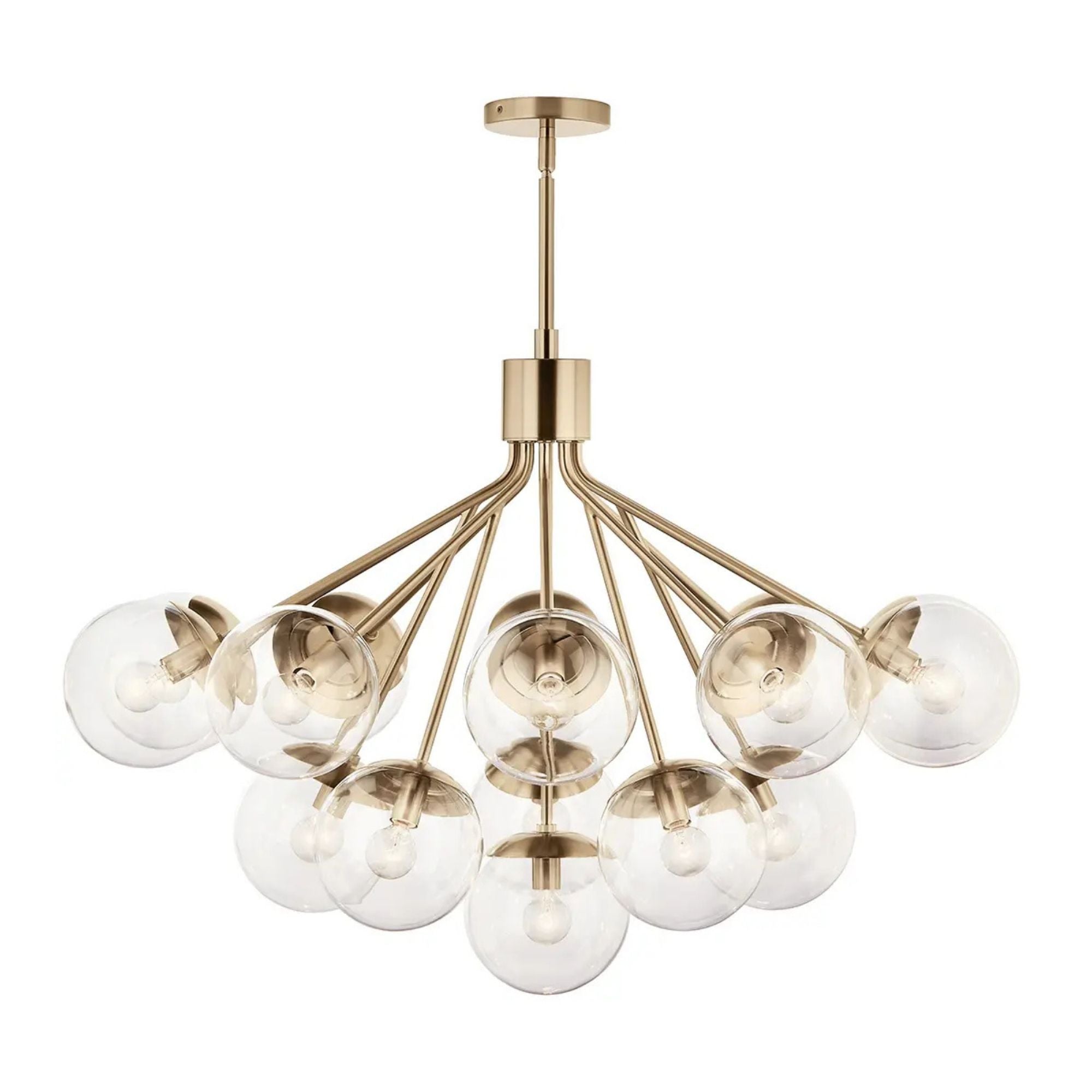 Kichler Lighting - Silvarious 38" 16 Light Chandelier, Champagne Bronze Finish, Clear Glass | Bees Lighting