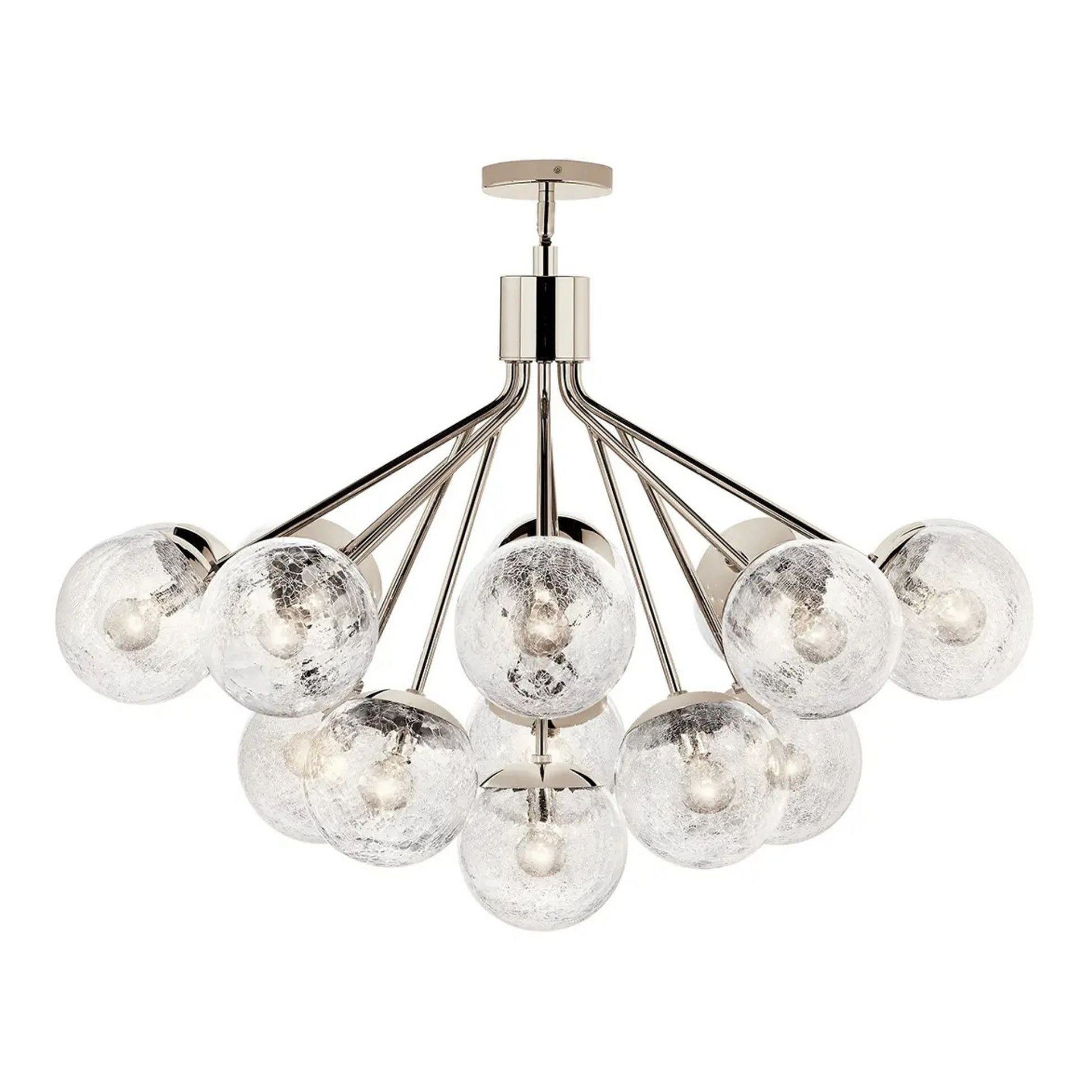 Kichler Lighting - Silvarious 38" 16 Light Chandelier, Polished Nickel Finish, Crackle Glass | Bees Lighting