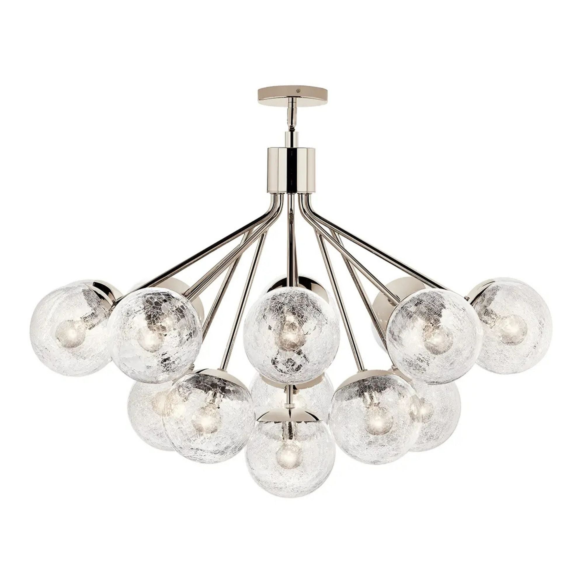 Kichler Lighting - Silvarious 38" 16 Light Chandelier, Polished Nickel Finish, Crackle Glass | Bees Lighting