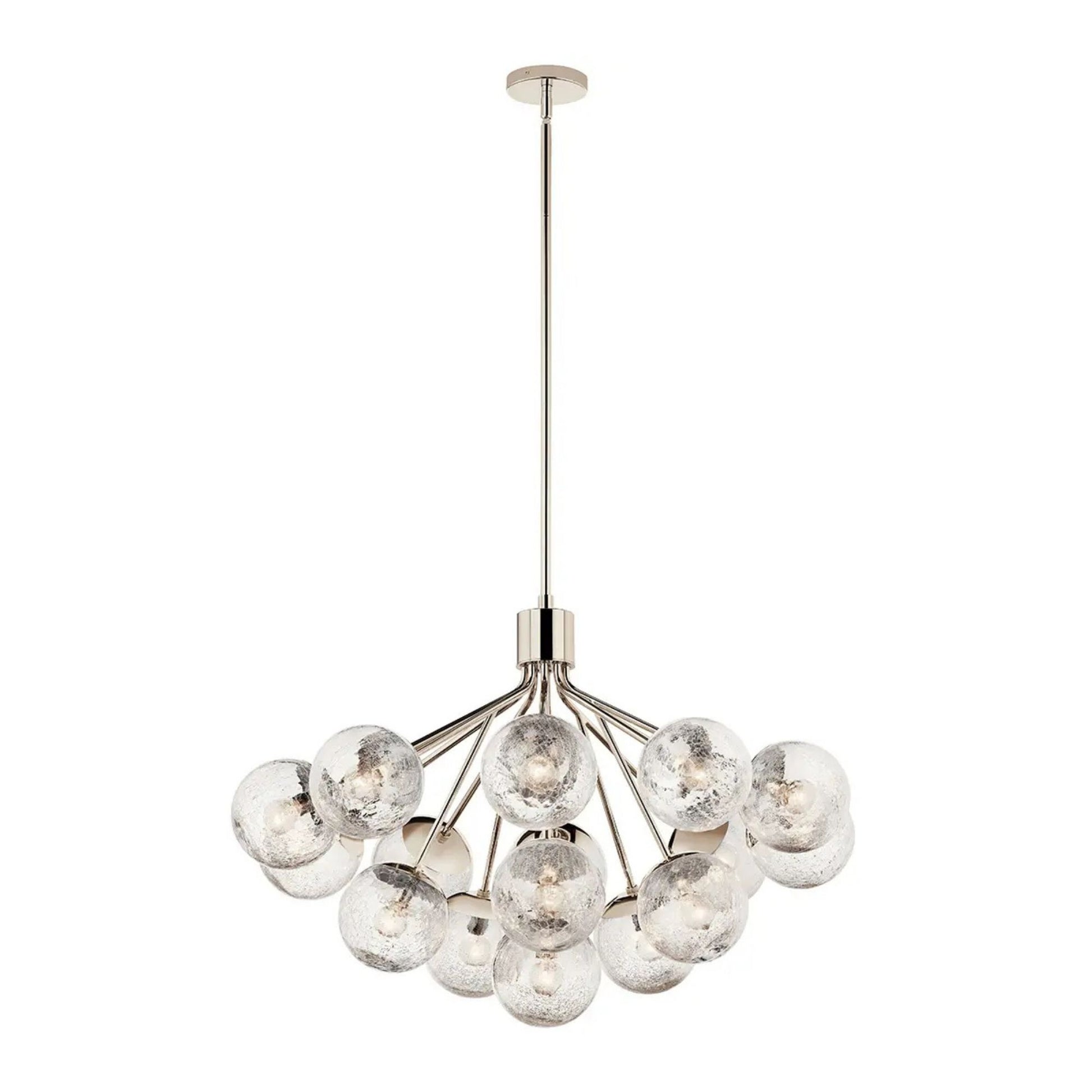 Kichler Lighting - Silvarious 38" 16 Light Chandelier, Polished Nickel Finish, Crackle Glass | Bees Lighting
