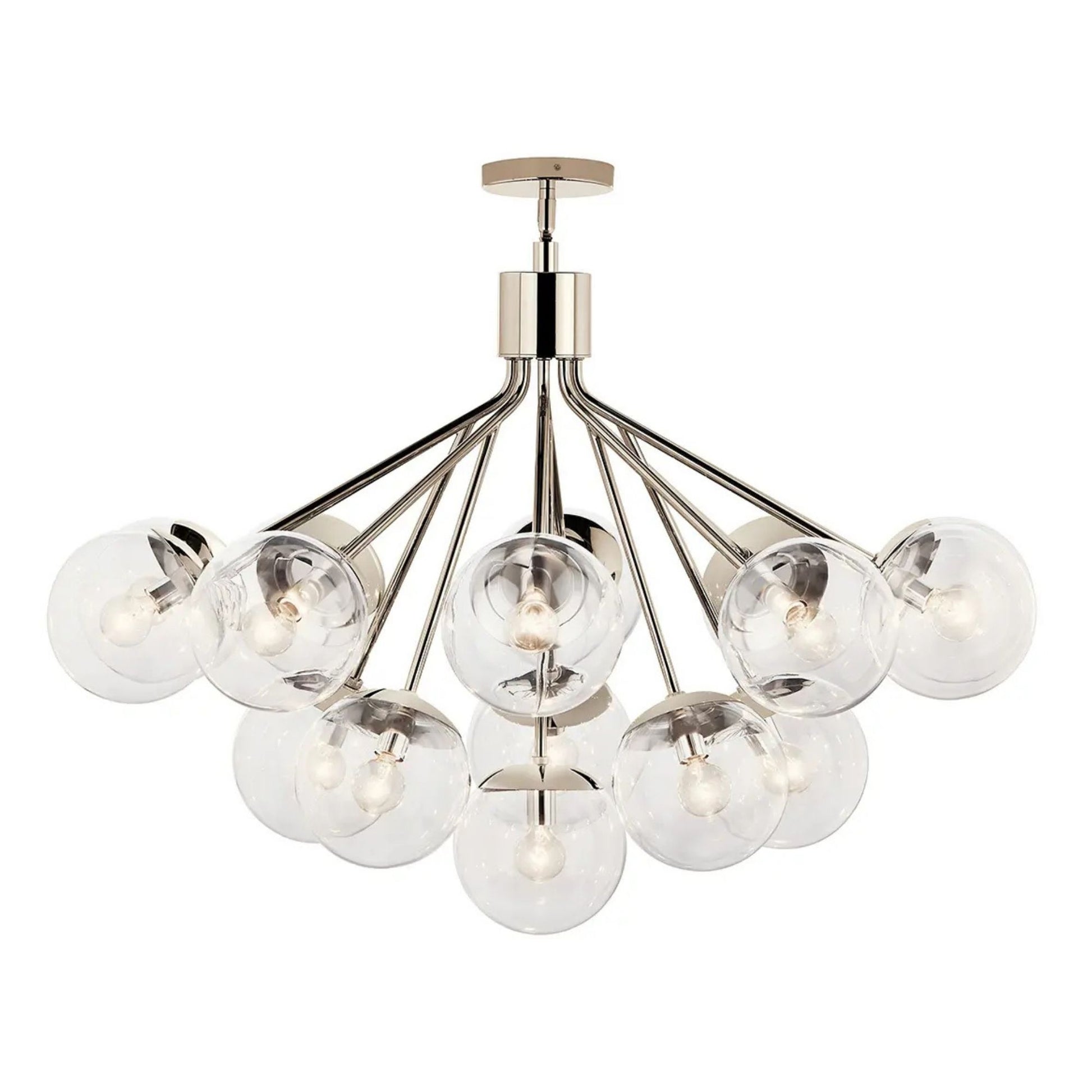 Kichler Lighting - Silvarious 38" 16 Light Chandelier, Polished Nickel Finish, Clear Glass | Bees Lighting
