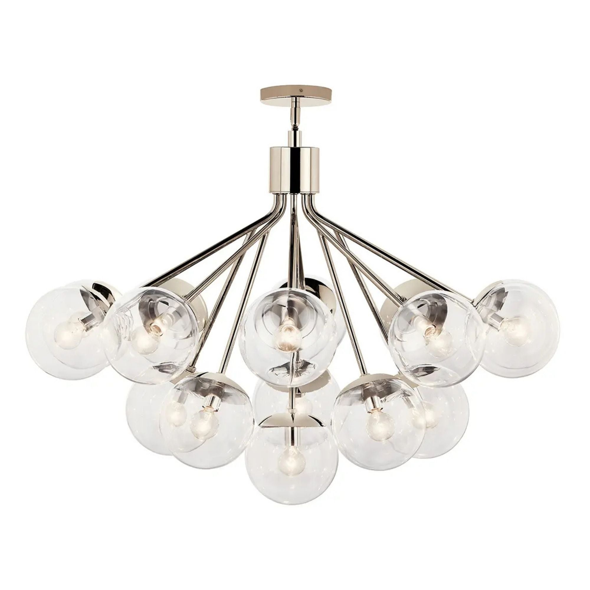 Kichler Lighting - Silvarious 38" 16 Light Chandelier, Polished Nickel Finish, Clear Glass | Bees Lighting