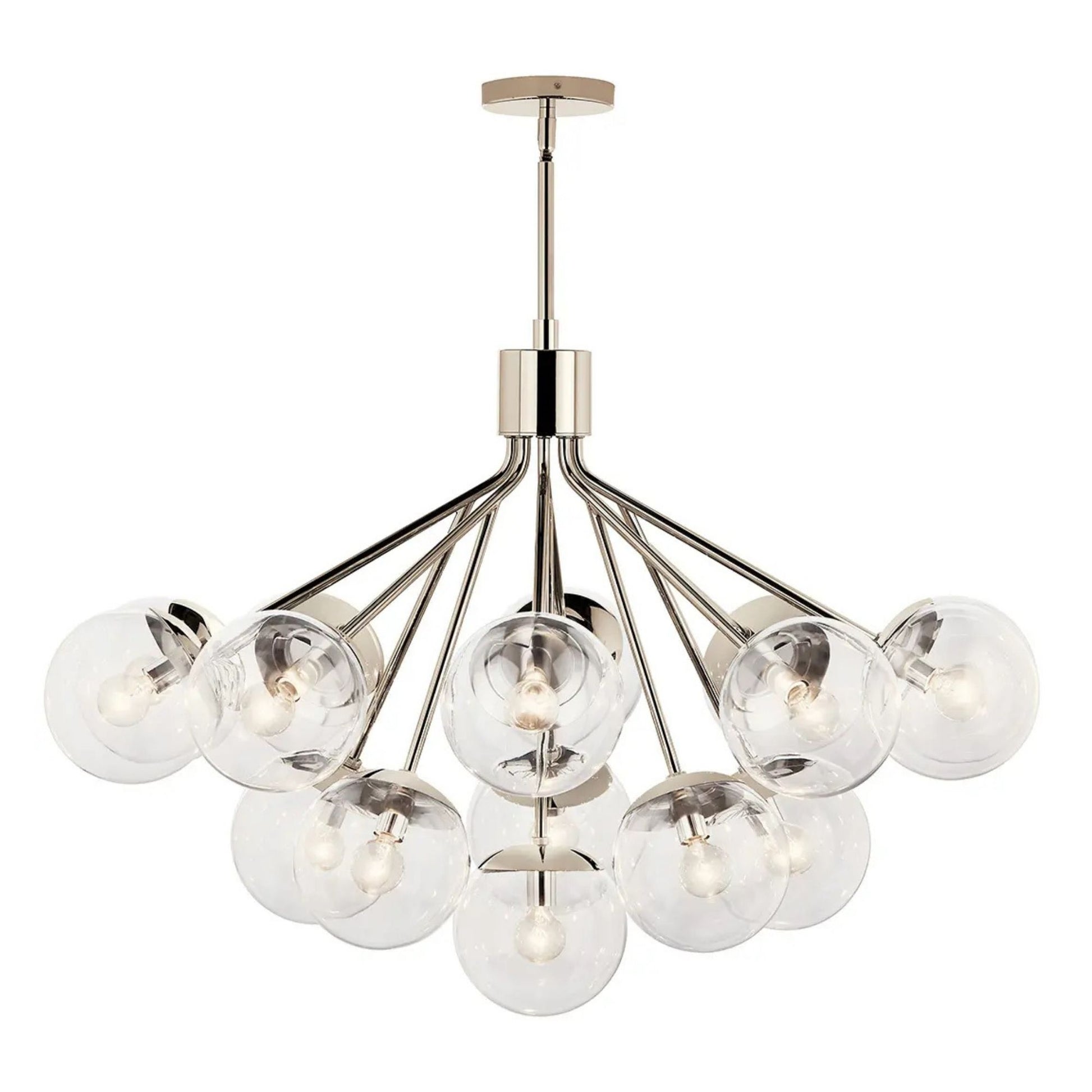 Kichler Lighting - Silvarious 38" 16 Light Chandelier, Polished Nickel Finish, Clear Glass | Bees Lighting
