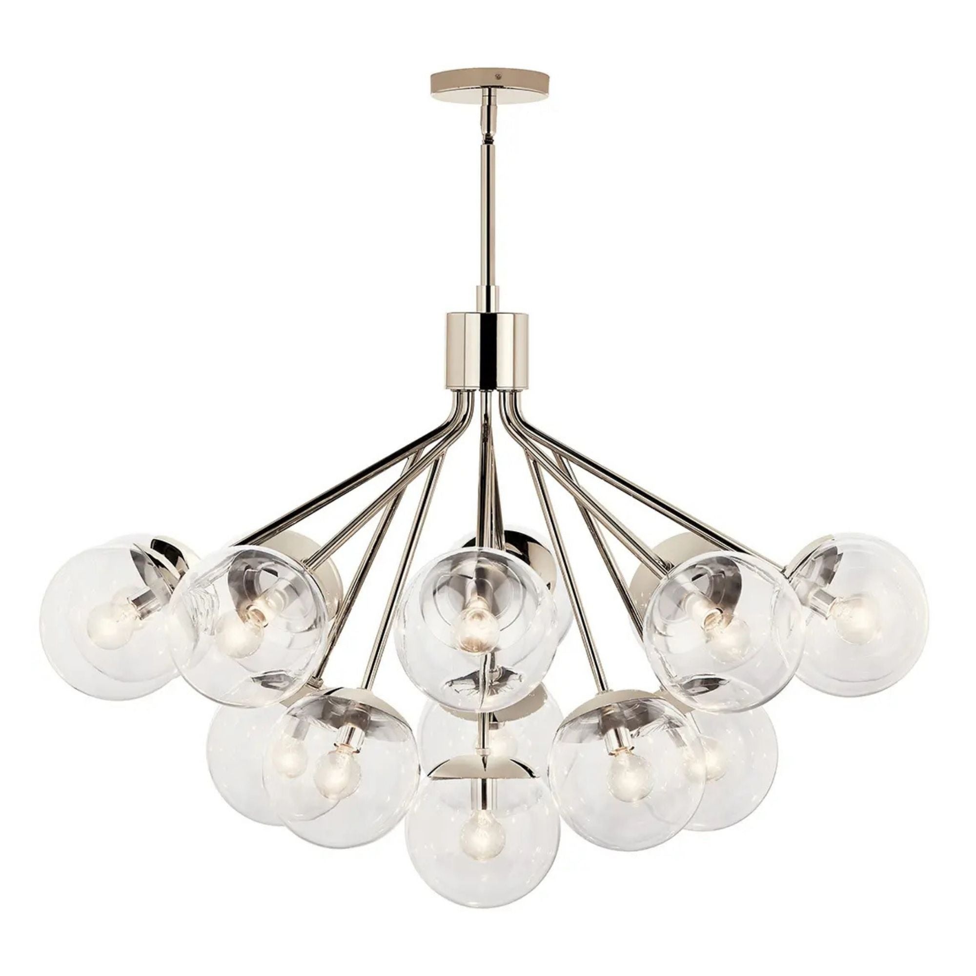 Kichler Lighting - Silvarious 38" 16 Light Chandelier, Polished Nickel Finish, Clear Glass | Bees Lighting