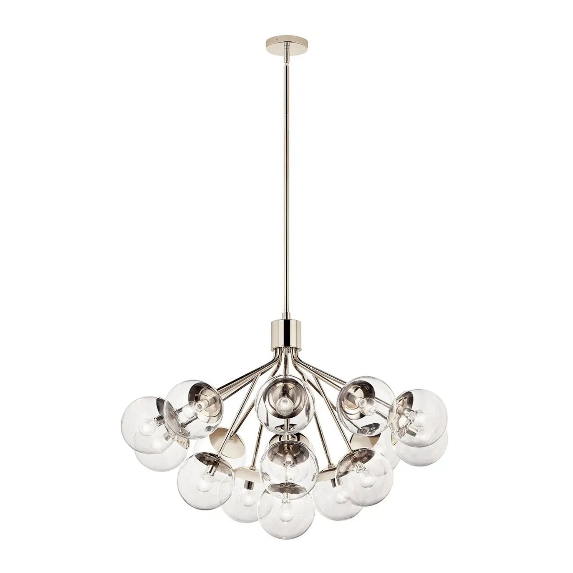 Kichler Lighting - Silvarious 38" 16 Light Chandelier, Polished Nickel Finish, Clear Glass | Bees Lighting