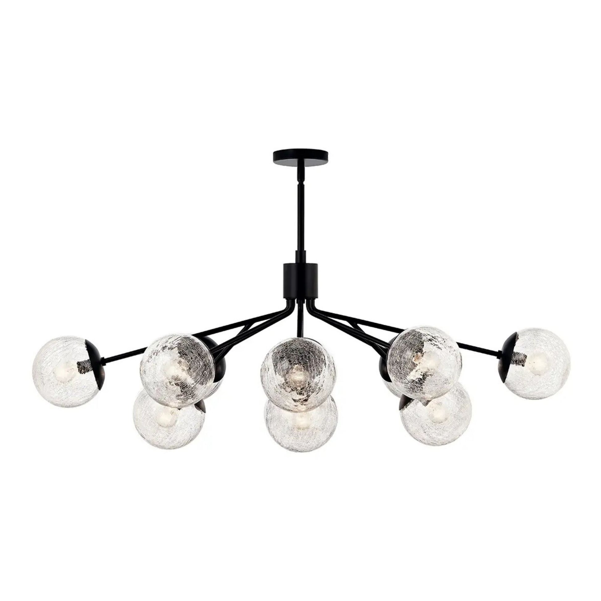 Kichler Lighting - Silvarious 48" 12-Light Linear Chandelier, Black Finish, Crackle Glass | Bees Lighting