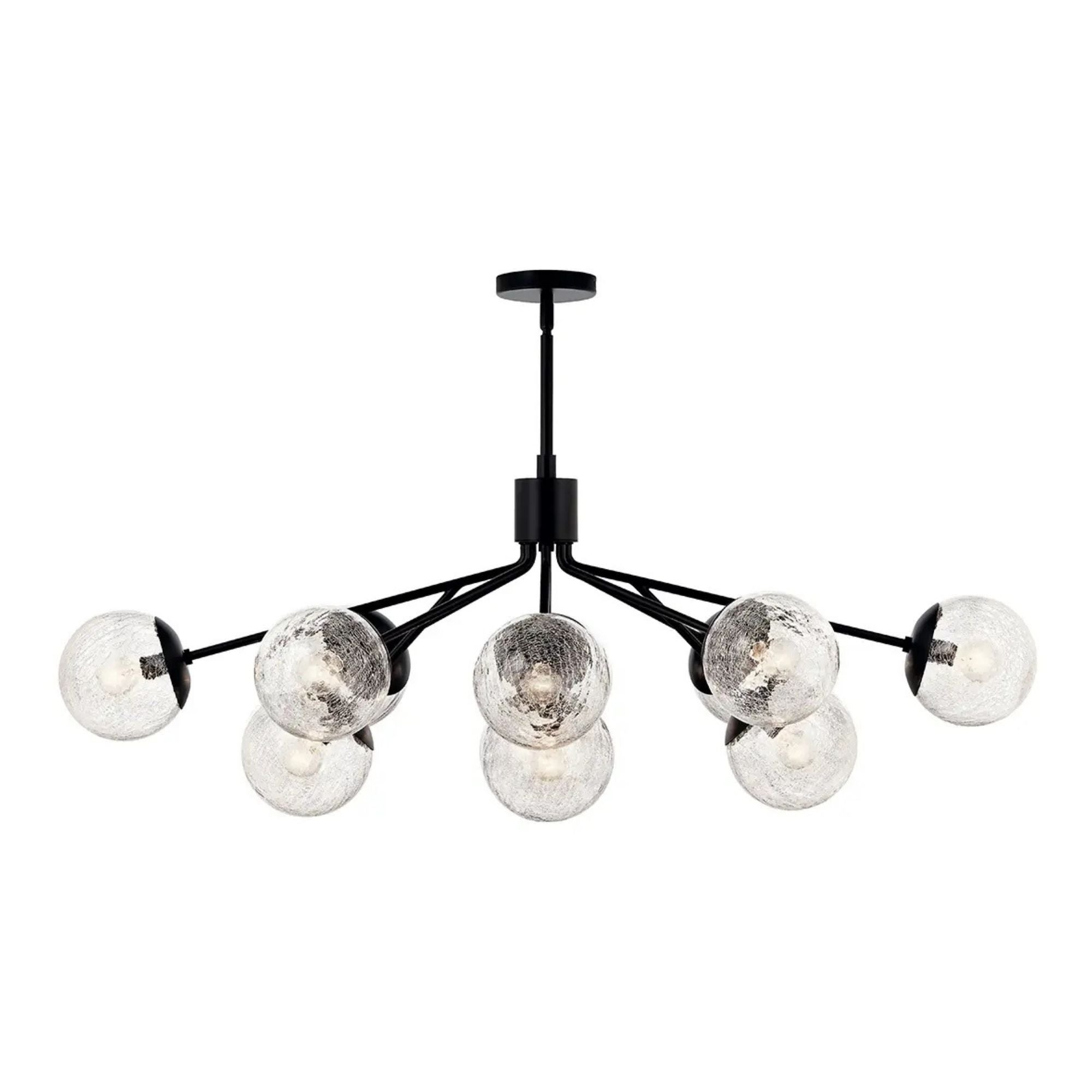 Kichler Lighting - Silvarious 48" 12-Light Linear Chandelier, Black Finish, Crackle Glass | Bees Lighting