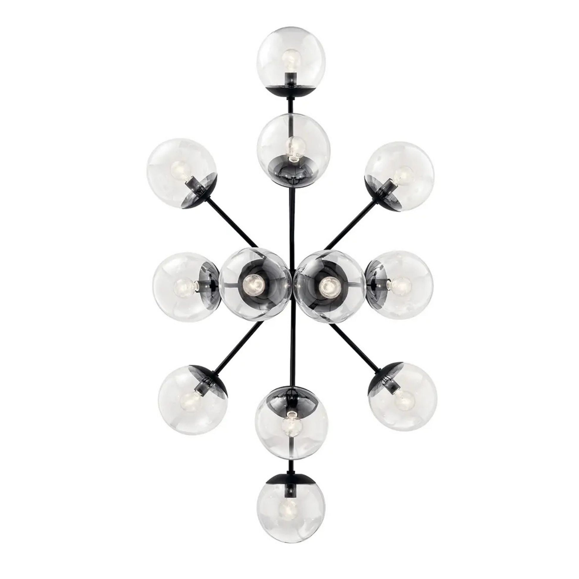 Kichler Lighting - Silvarious 48" 12-Light Linear Chandelier, Black Finish, Clear Glass | Bees Lighting
