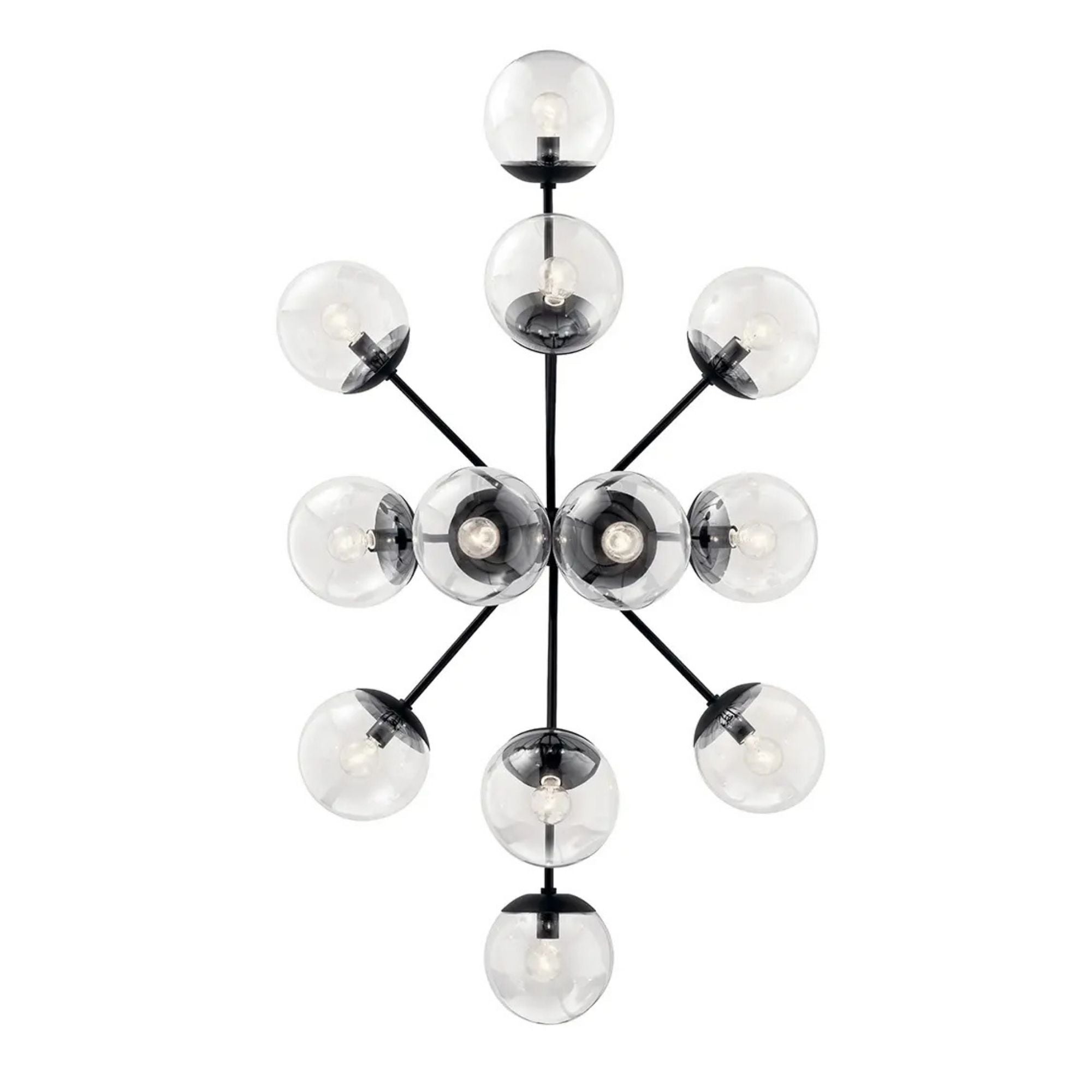 Kichler Lighting - Silvarious 48" 12-Light Linear Chandelier, Black Finish, Clear Glass | Bees Lighting