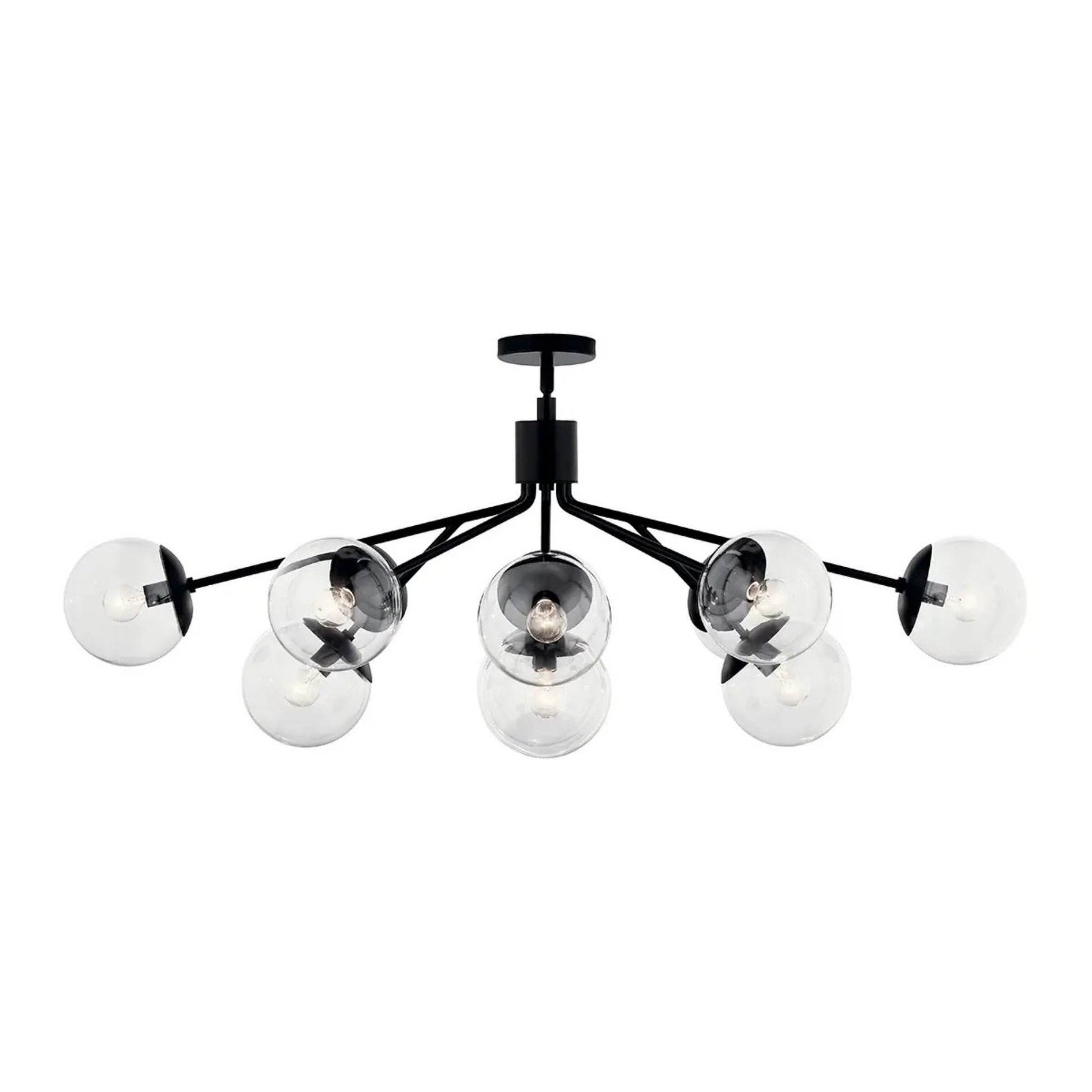 Kichler Lighting - Silvarious 48" 12-Light Linear Chandelier, Black Finish, Clear Glass | Bees Lighting