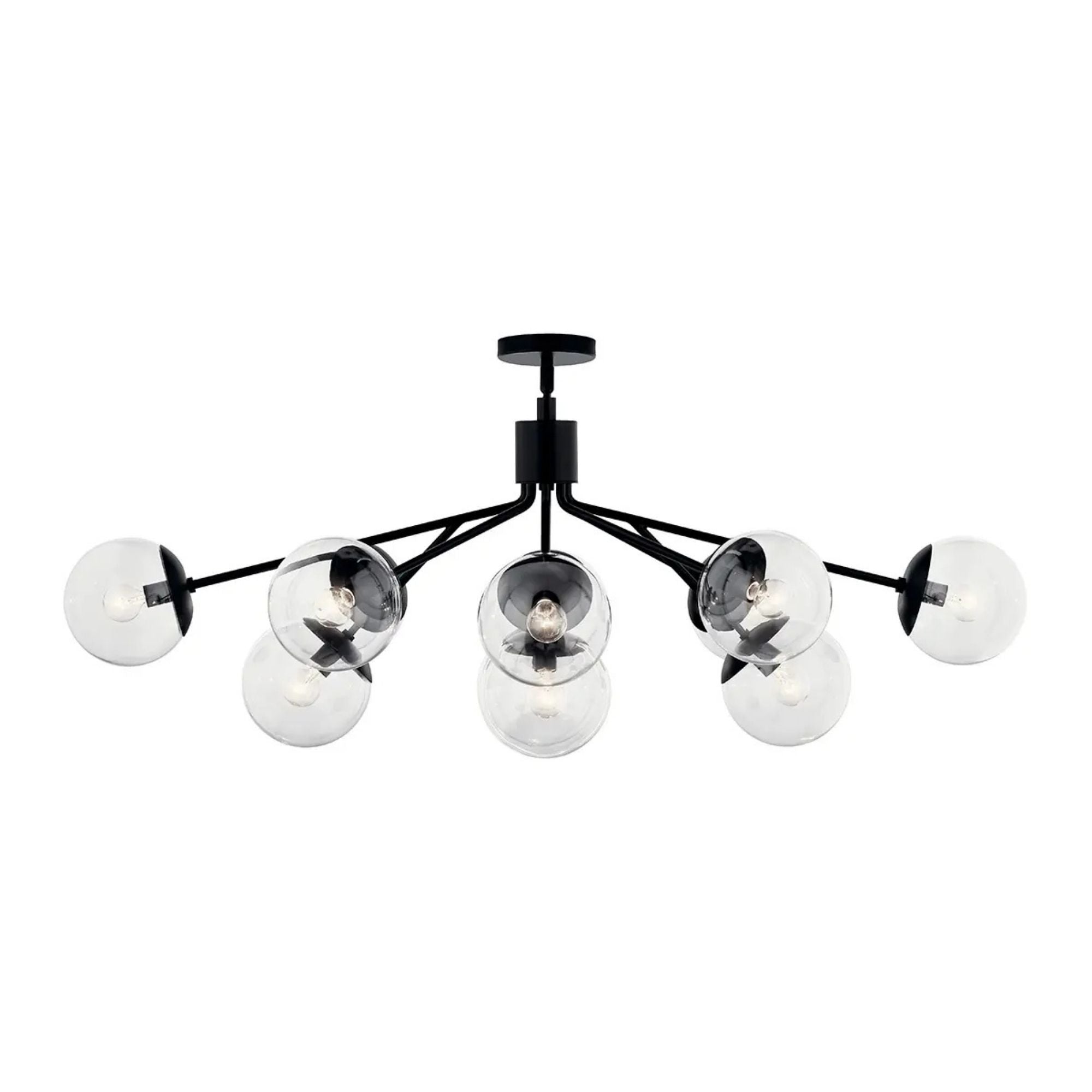 Kichler Lighting - Silvarious 48" 12-Light Linear Chandelier, Black Finish, Clear Glass | Bees Lighting