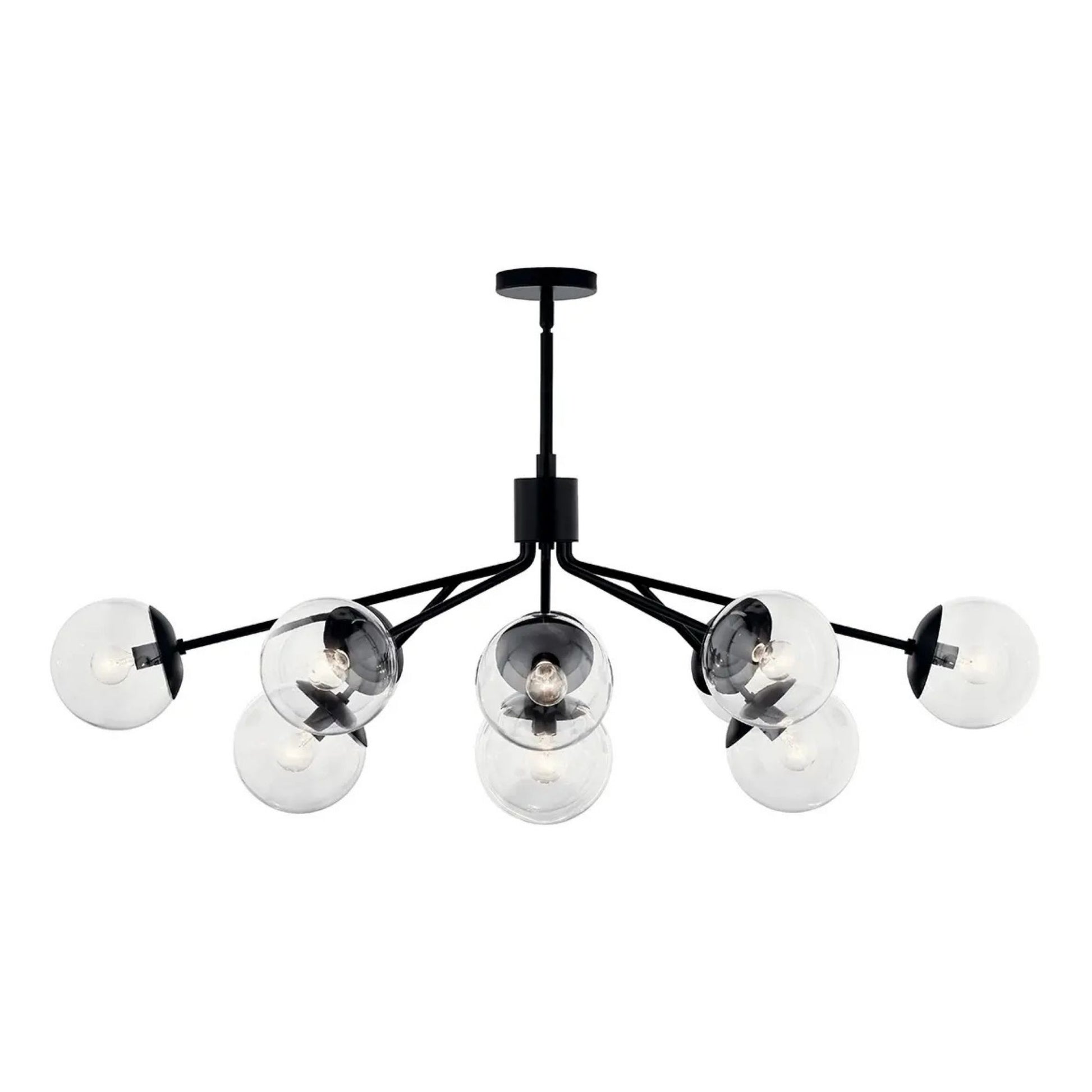 Kichler Lighting - Silvarious 48" 12-Light Linear Chandelier, Black Finish, Clear Glass | Bees Lighting