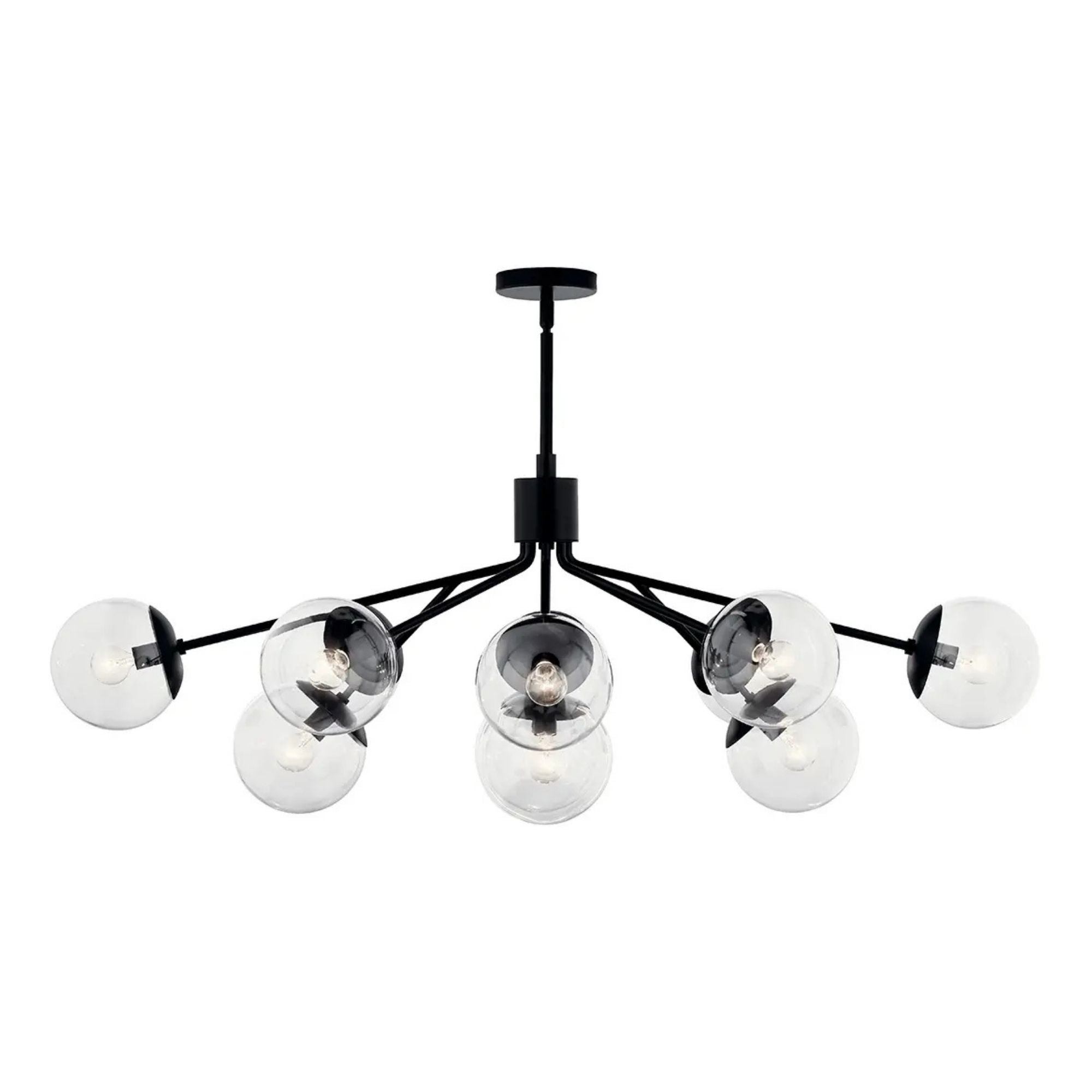 Kichler Lighting - Silvarious 48" 12-Light Linear Chandelier, Black Finish, Clear Glass | Bees Lighting