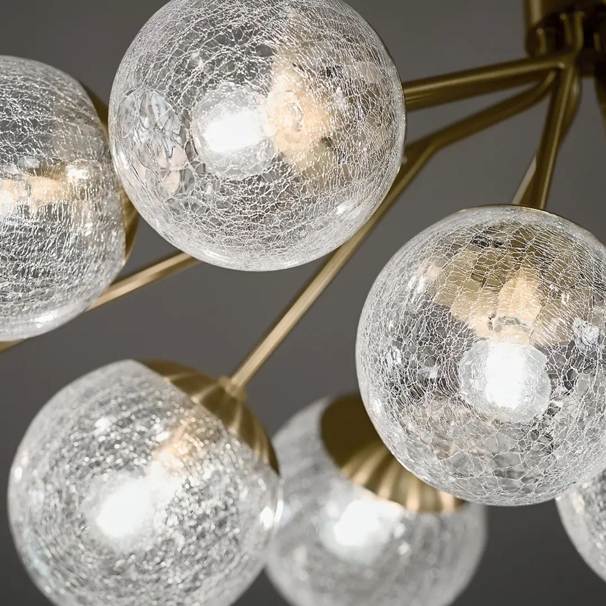 Kichler Lighting - Silvarious 48" 12-Light Linear Chandelier, Champagne Bronze Finish, Crackle Glass | Bees Lighting