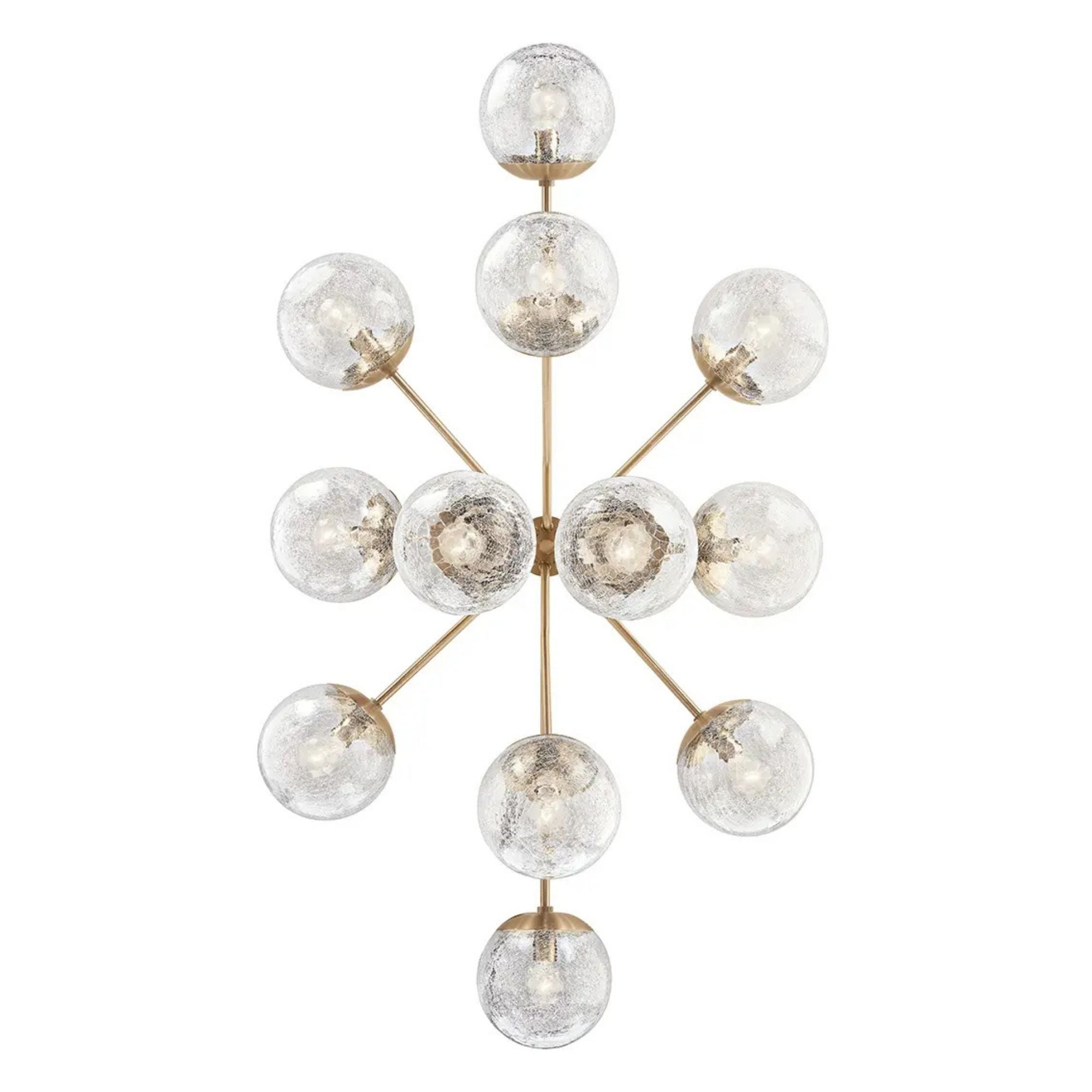 Kichler Lighting - Silvarious 48" 12-Light Linear Chandelier, Champagne Bronze Finish, Crackle Glass | Bees Lighting