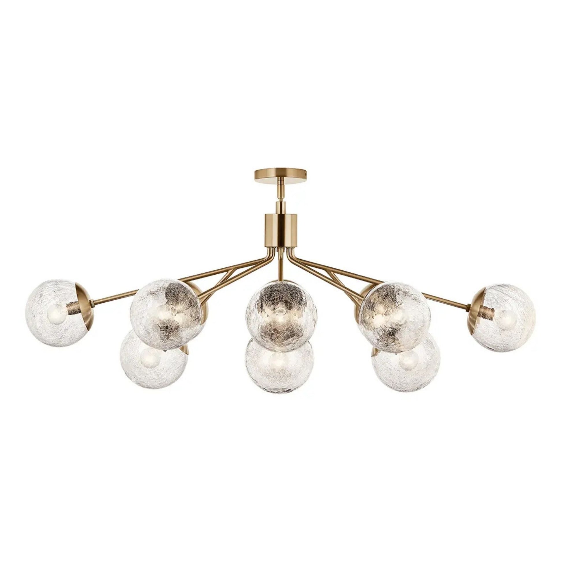 Kichler Lighting - Silvarious 48" 12-Light Linear Chandelier, Champagne Bronze Finish, Crackle Glass | Bees Lighting