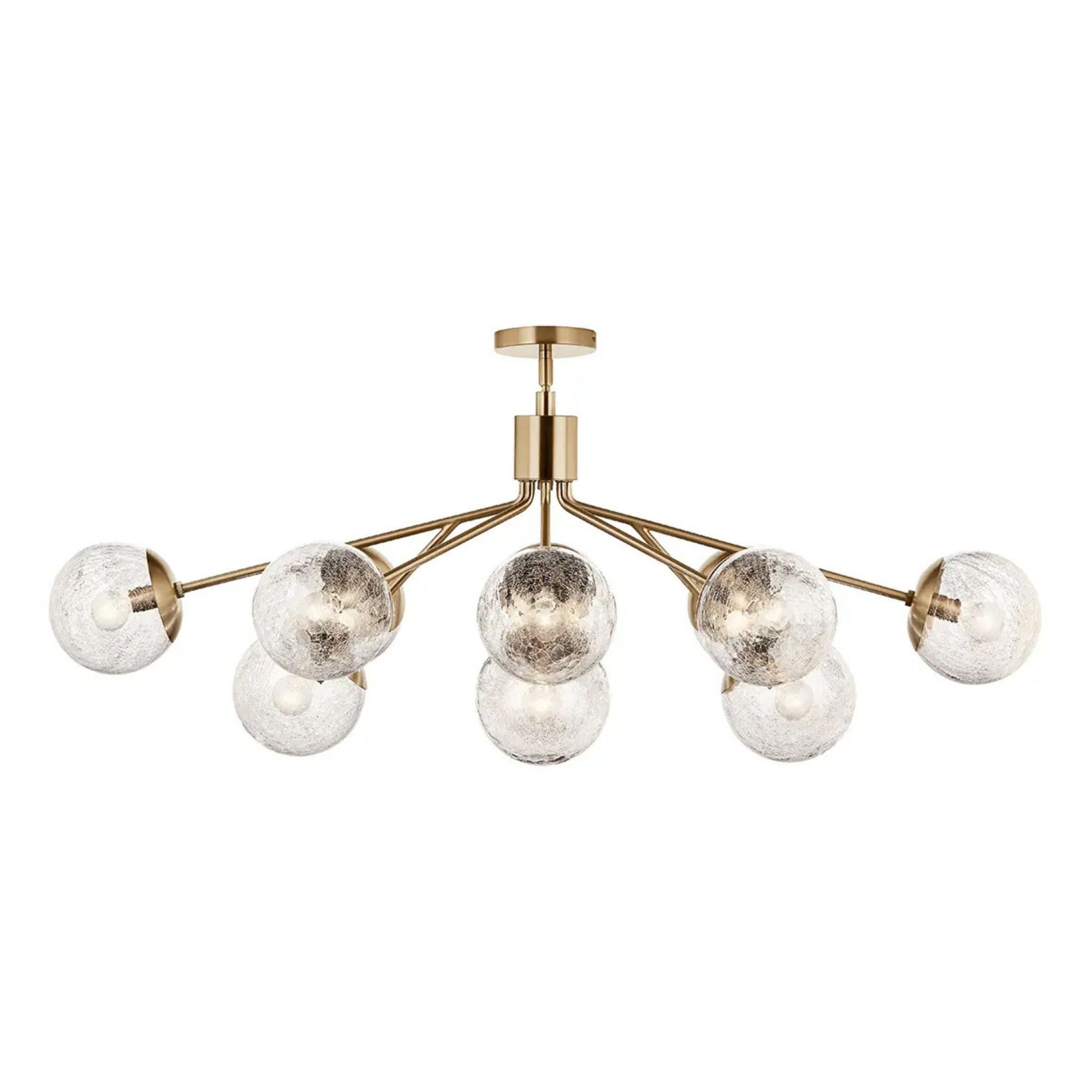 Kichler Lighting - Silvarious 48" 12-Light Linear Chandelier, Champagne Bronze Finish, Crackle Glass | Bees Lighting