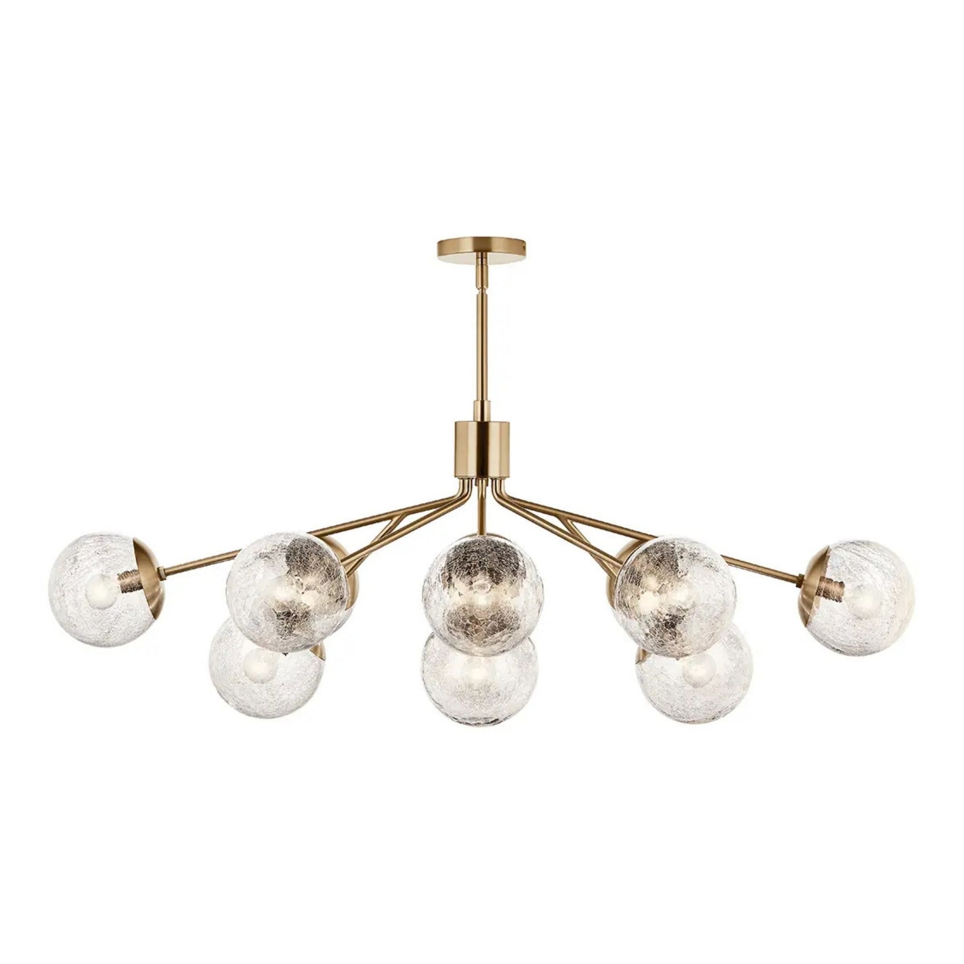 Kichler Lighting - Silvarious 48" 12-Light Linear Chandelier, Champagne Bronze Finish, Crackle Glass | Bees Lighting