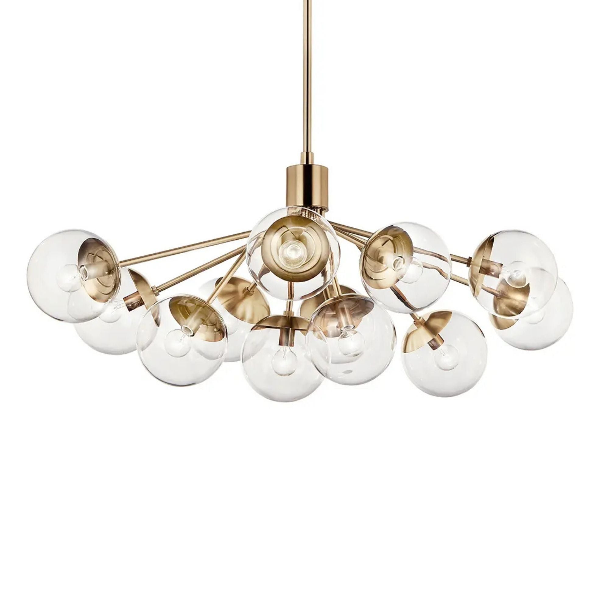 Silvarious 48" 12-Light Linear Chandelier, Champagne Bronze Finish, Clear Glass