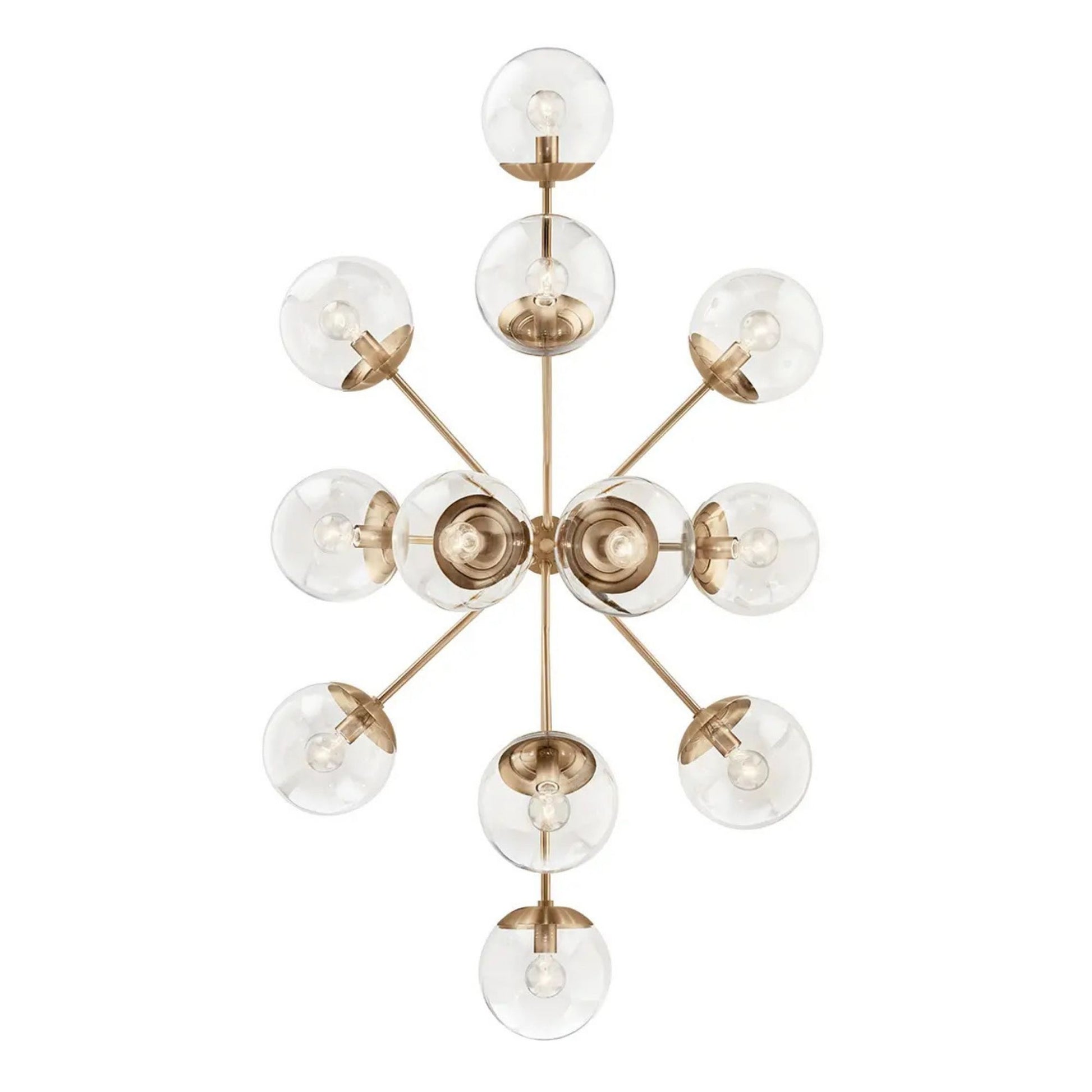 Kichler Lighting - Silvarious 48" 12-Light Linear Chandelier, Champagne Bronze Finish, Clear Glass | Bees Lighting