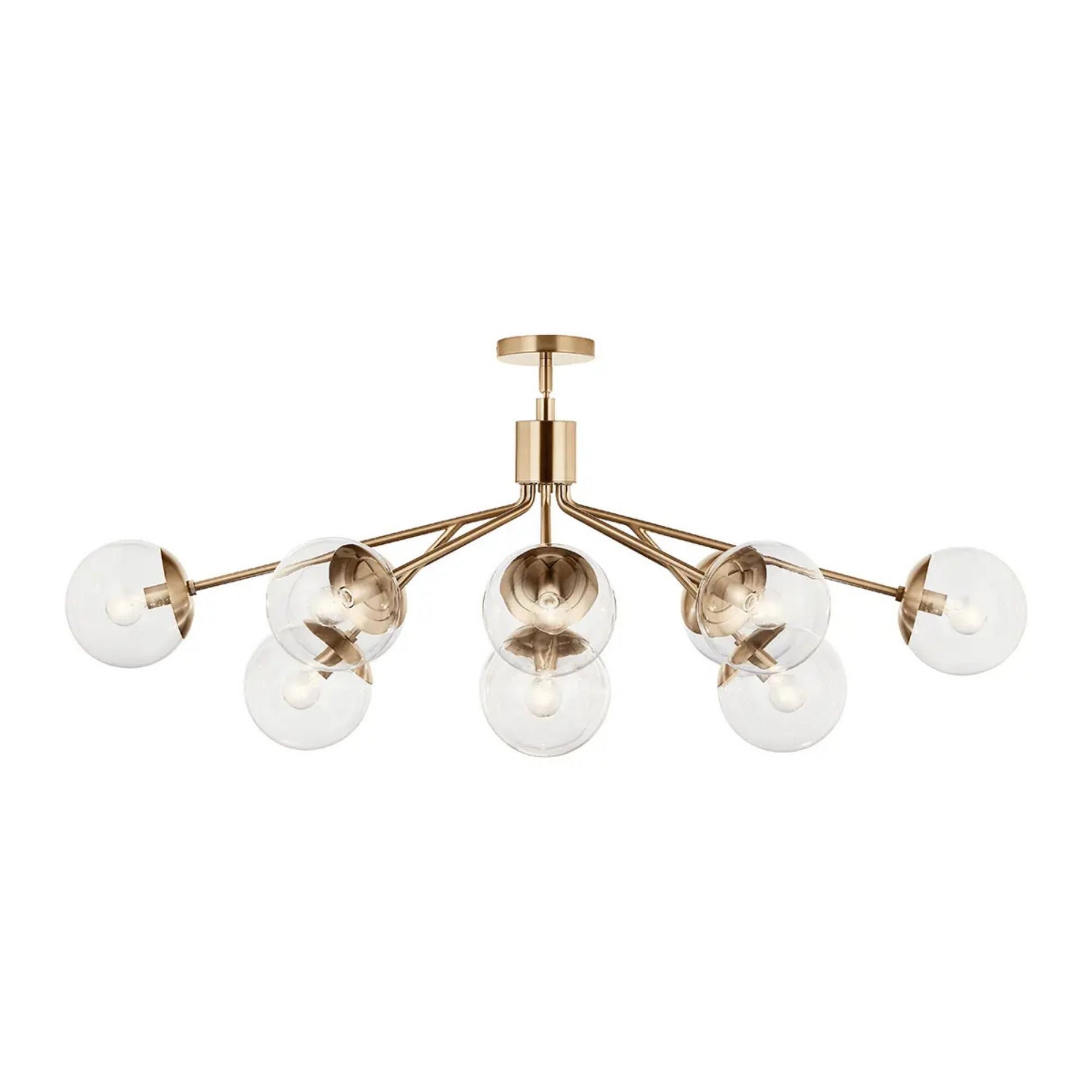 Kichler Lighting - Silvarious 48" 12-Light Linear Chandelier, Champagne Bronze Finish, Clear Glass | Bees Lighting