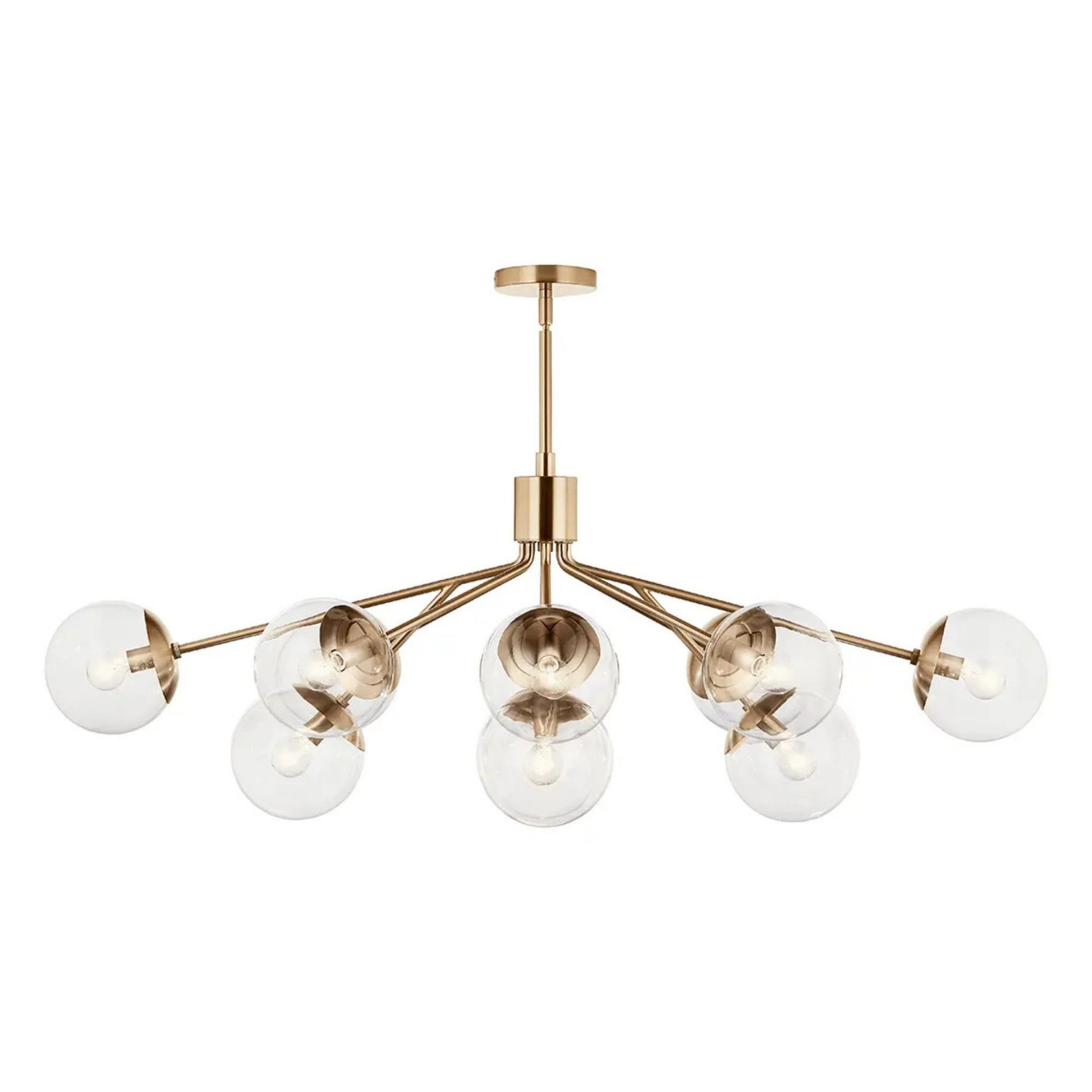 Kichler Lighting - Silvarious 48" 12-Light Linear Chandelier, Champagne Bronze Finish, Clear Glass | Bees Lighting