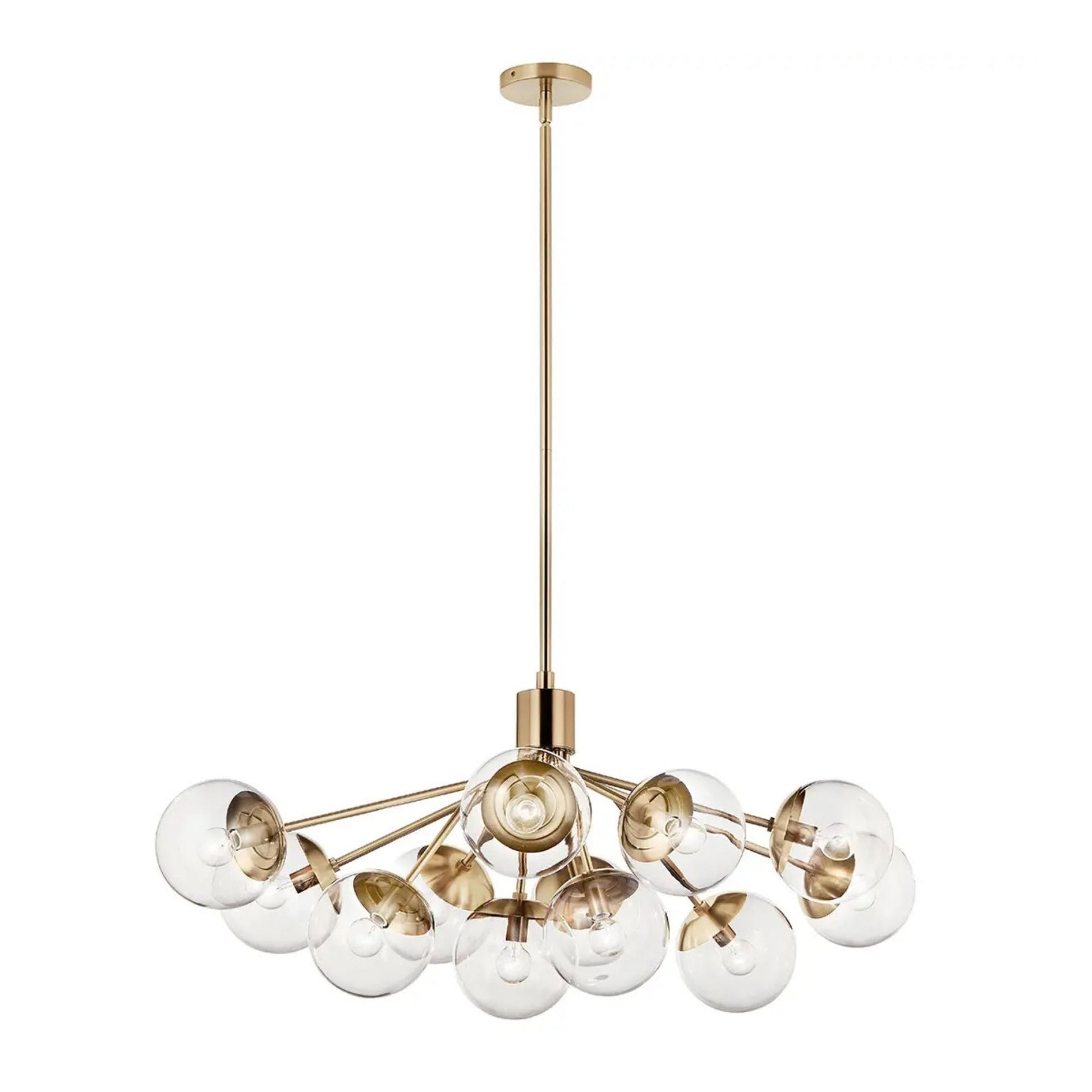 Kichler Lighting - Silvarious 48" 12-Light Linear Chandelier, Champagne Bronze Finish, Clear Glass | Bees Lighting