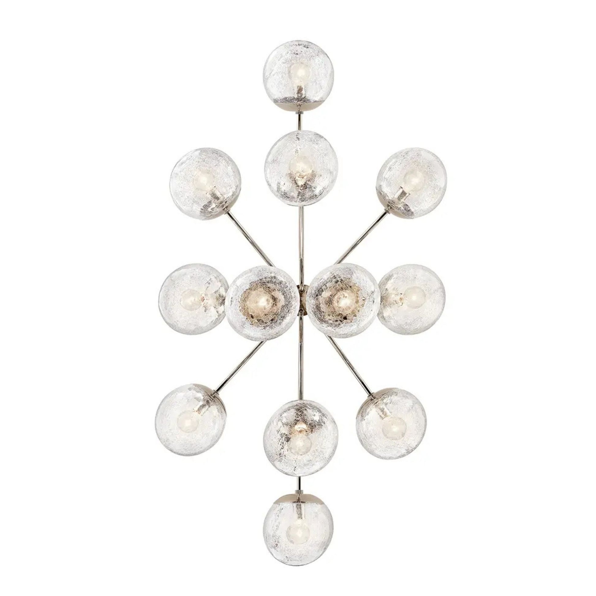 Kichler Lighting - Silvarious 48" 12-Light Linear Chandelier, Polished Nickel Finish, Crackle Glass | Bees Lighting