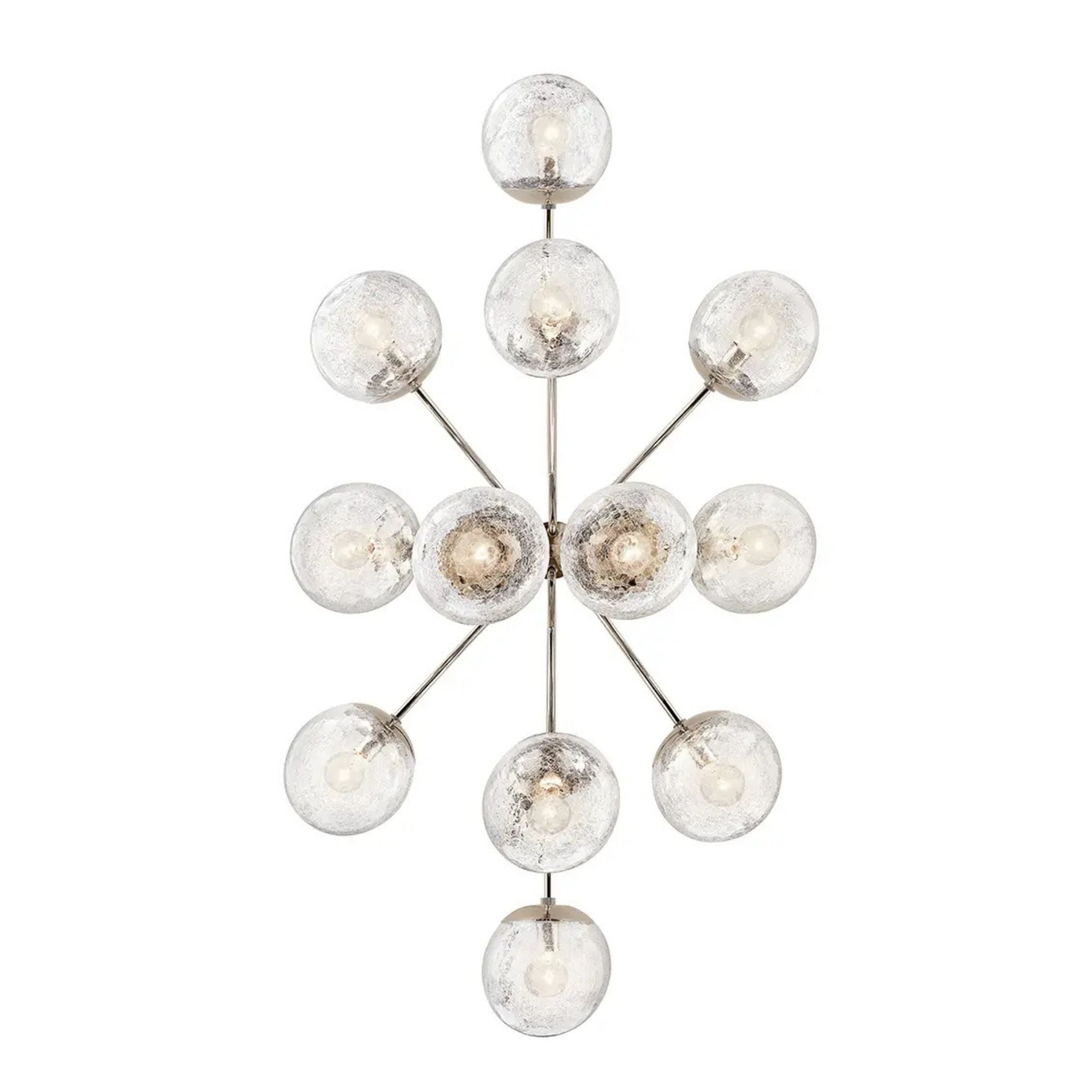 Kichler Lighting - Silvarious 48" 12-Light Linear Chandelier, Polished Nickel Finish, Crackle Glass | Bees Lighting