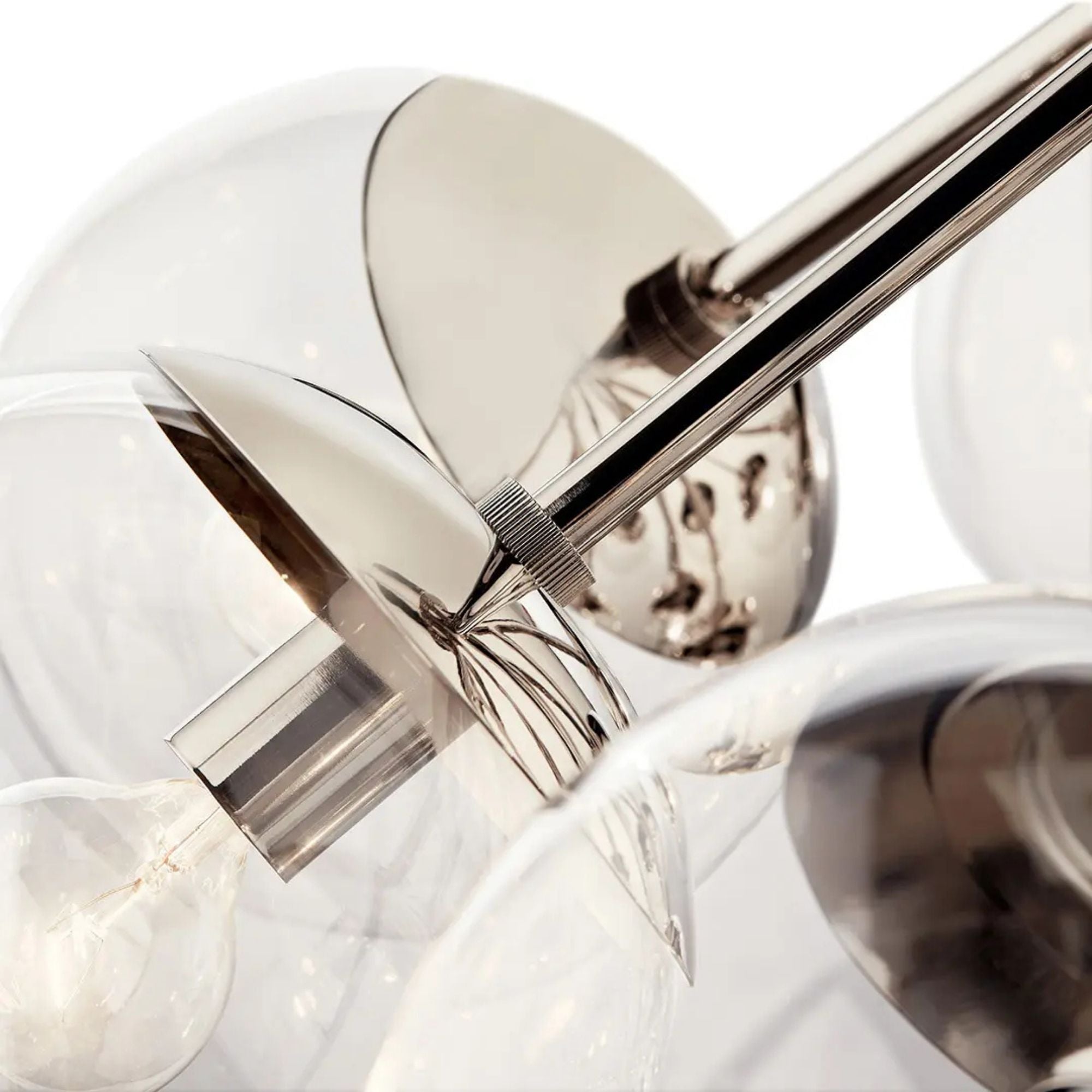 Silvarious 48" 12-Light Linear Chandelier, Polished Nickel Finish, Clear Glass