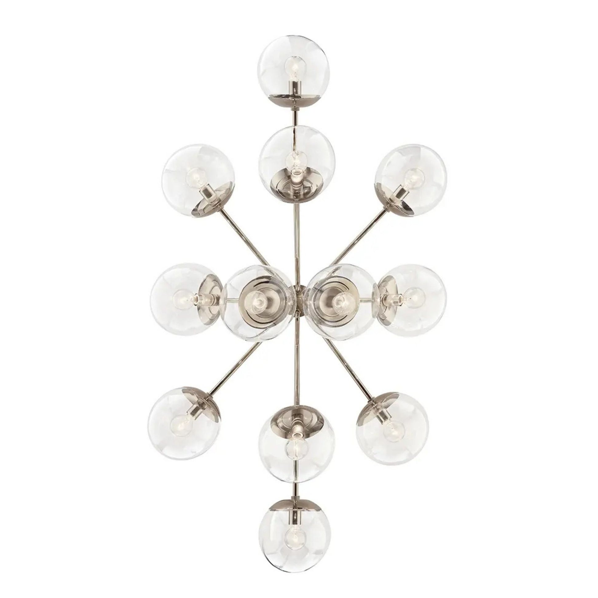 Kichler Lighting - Silvarious 48" 12-Light Linear Chandelier, Polished Nickel Finish, Clear Glass | Bees Lighting