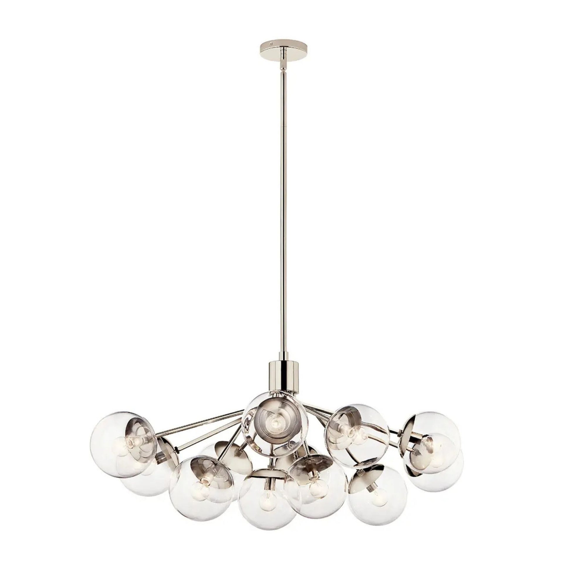 Kichler Lighting - Silvarious 48" 12-Light Linear Chandelier, Polished Nickel Finish, Clear Glass | Bees Lighting