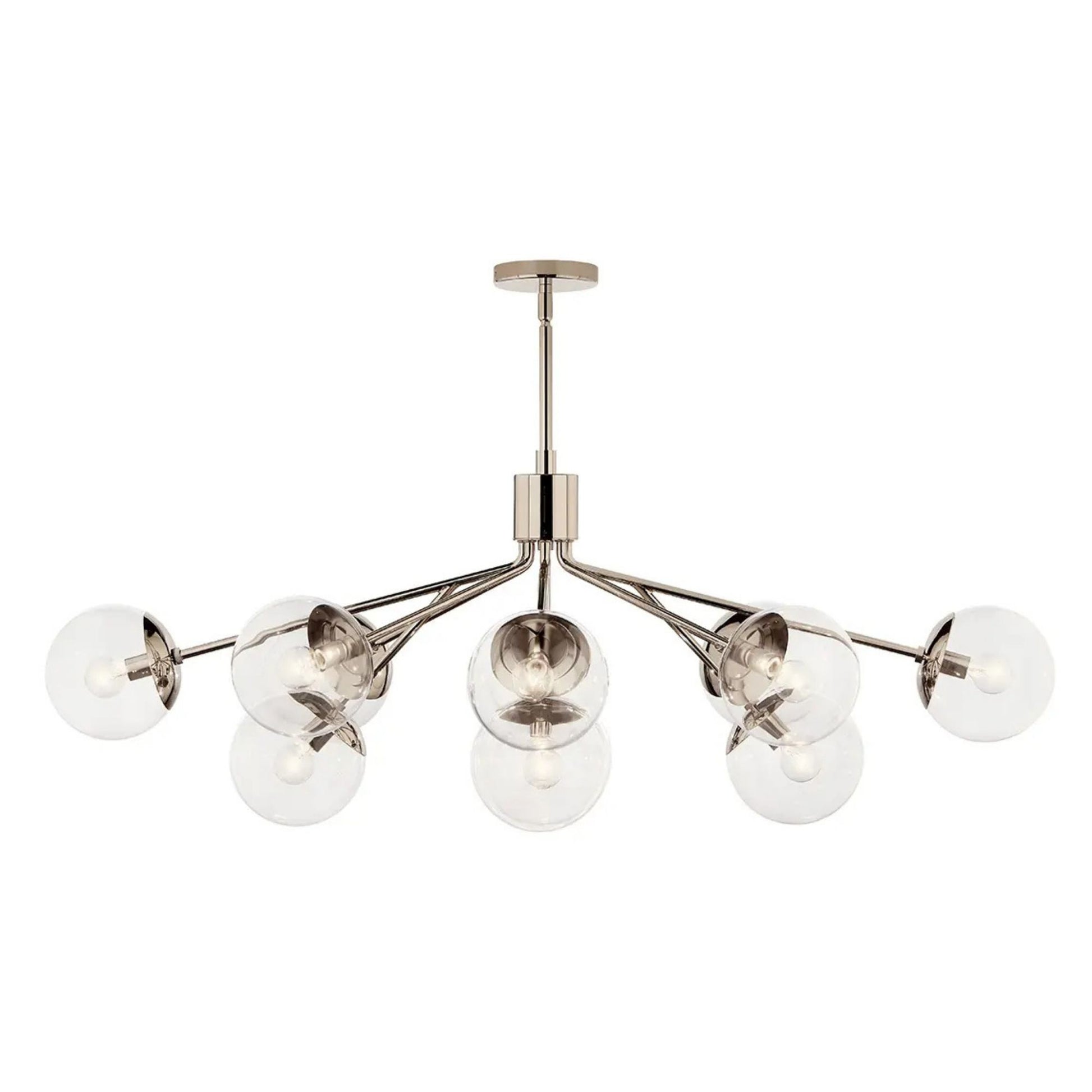 Kichler Lighting - Silvarious 48" 12-Light Linear Chandelier, Polished Nickel Finish, Clear Glass | Bees Lighting