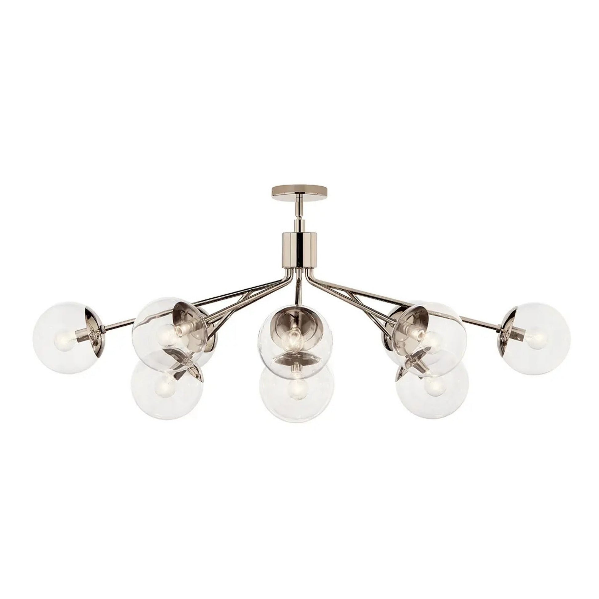 Kichler Lighting - Silvarious 48" 12-Light Linear Chandelier, Polished Nickel Finish, Clear Glass | Bees Lighting