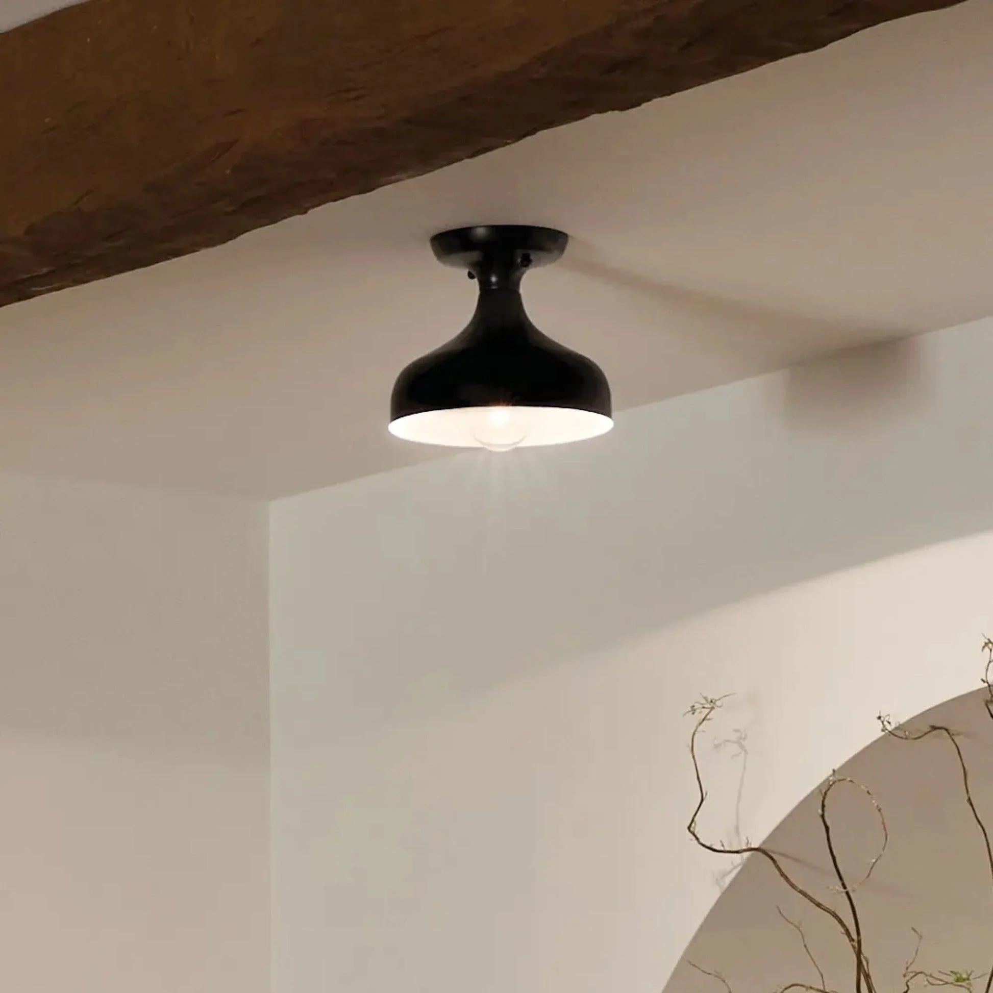 Kichler Lighting - Sisu 8" Semi-Flush Mount, Black Finish | Bees Lighting