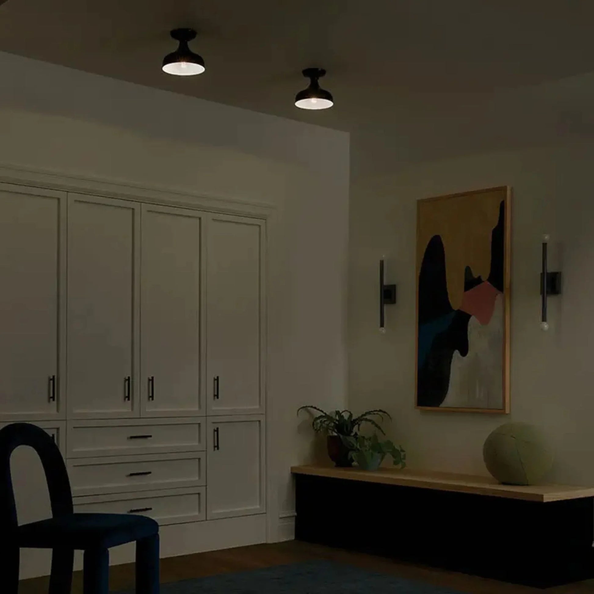 Kichler Lighting - Sisu 8" Semi-Flush Mount, Black Finish | Bees Lighting