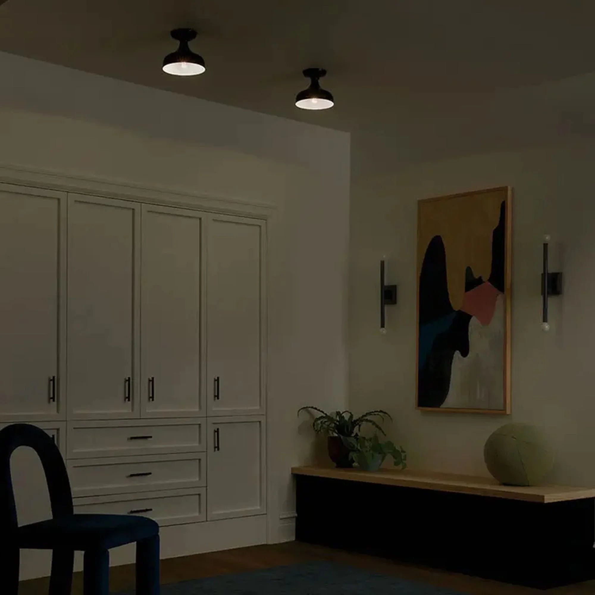 Kichler Lighting - Sisu 8" Semi-Flush Mount, Black Finish | Bees Lighting