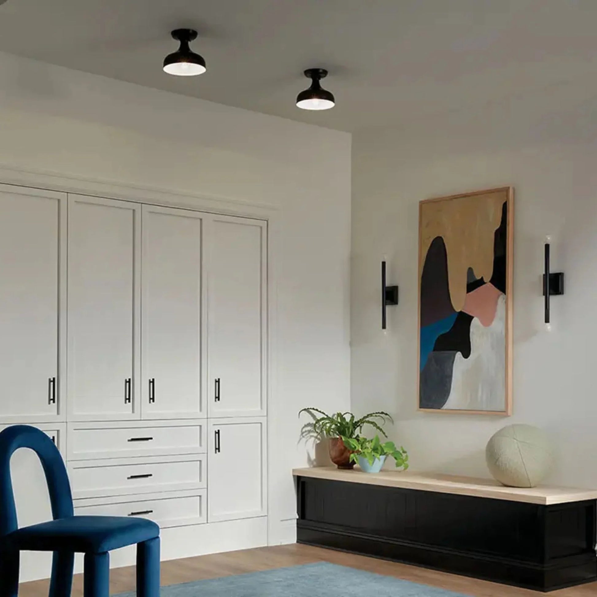 Kichler Lighting - Sisu 8" Semi-Flush Mount, Black Finish | Bees Lighting