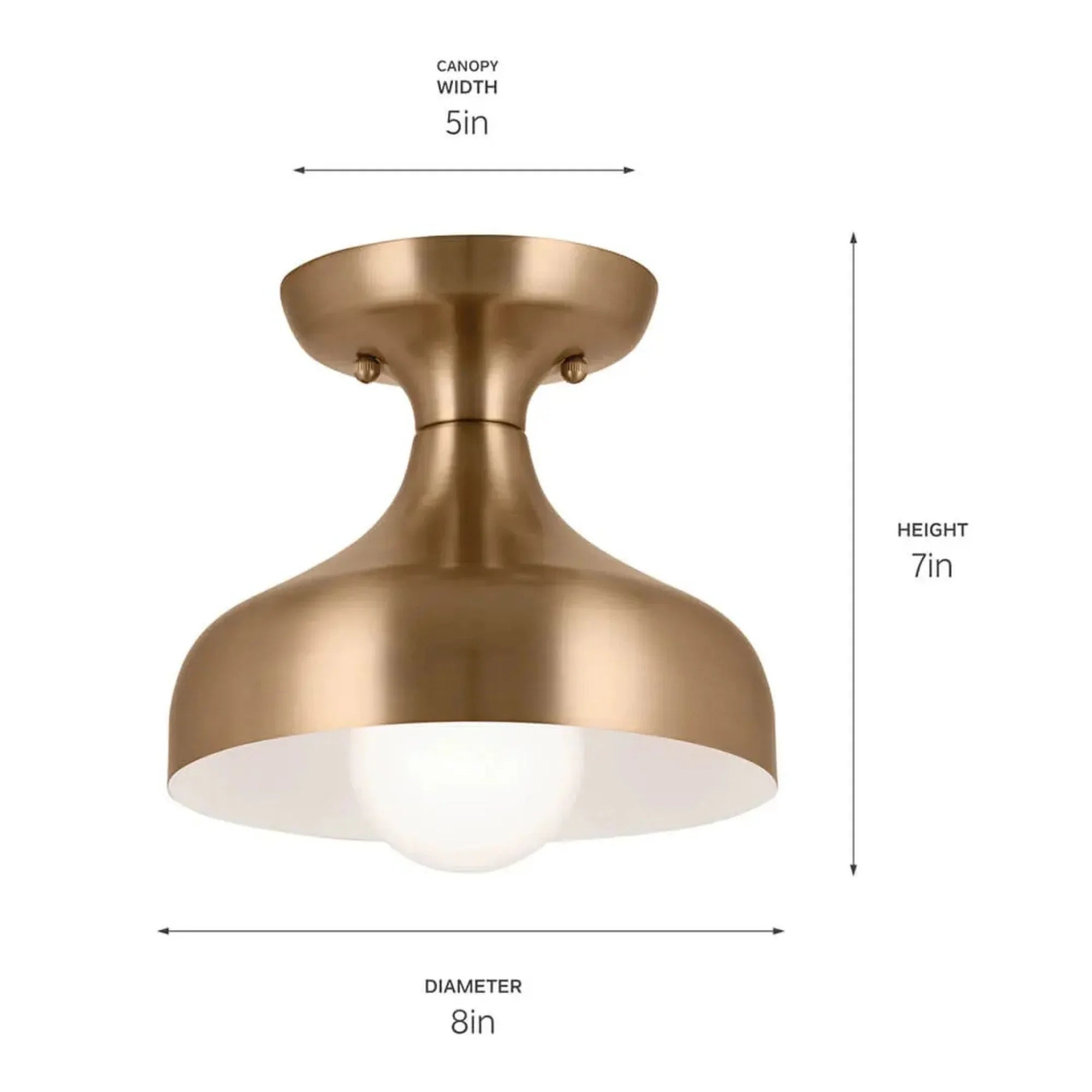 Kichler Lighting - Sisu 8" Semi-Flush Mount, Champagne Bronze Finish | Bees Lighting