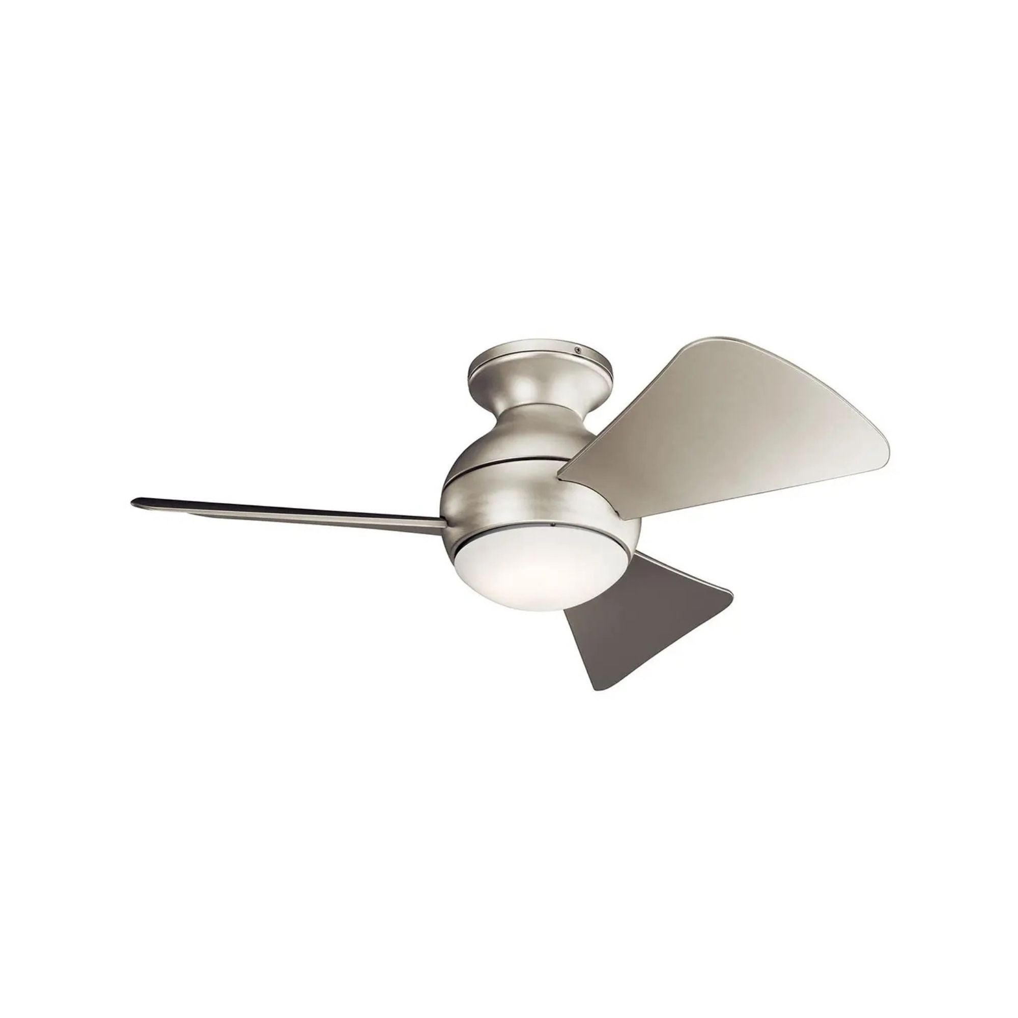 Sola 34" Brushed Nickel LED Outdoor Flush Mount Ceiling Fan with Wall Control