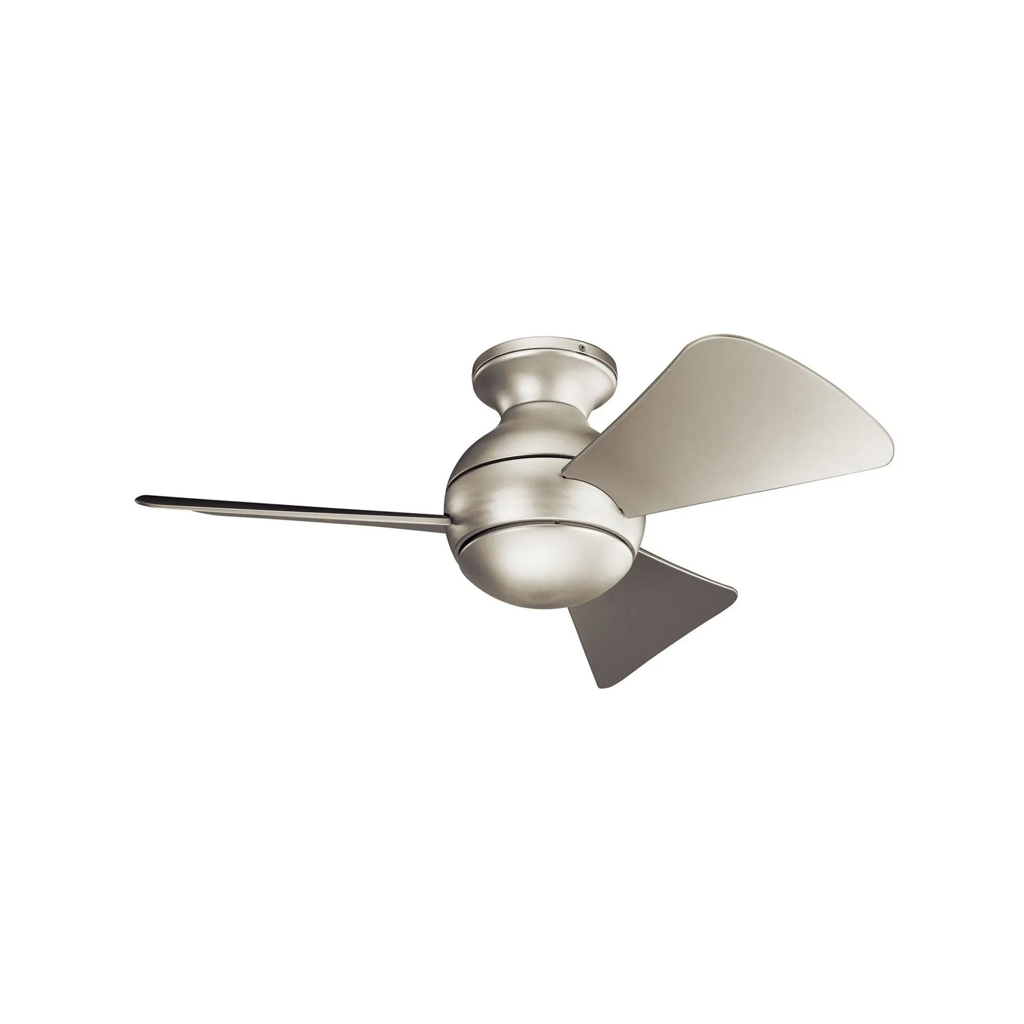 Sola 34" Brushed Nickel LED Outdoor Flush Mount Ceiling Fan with Wall Control